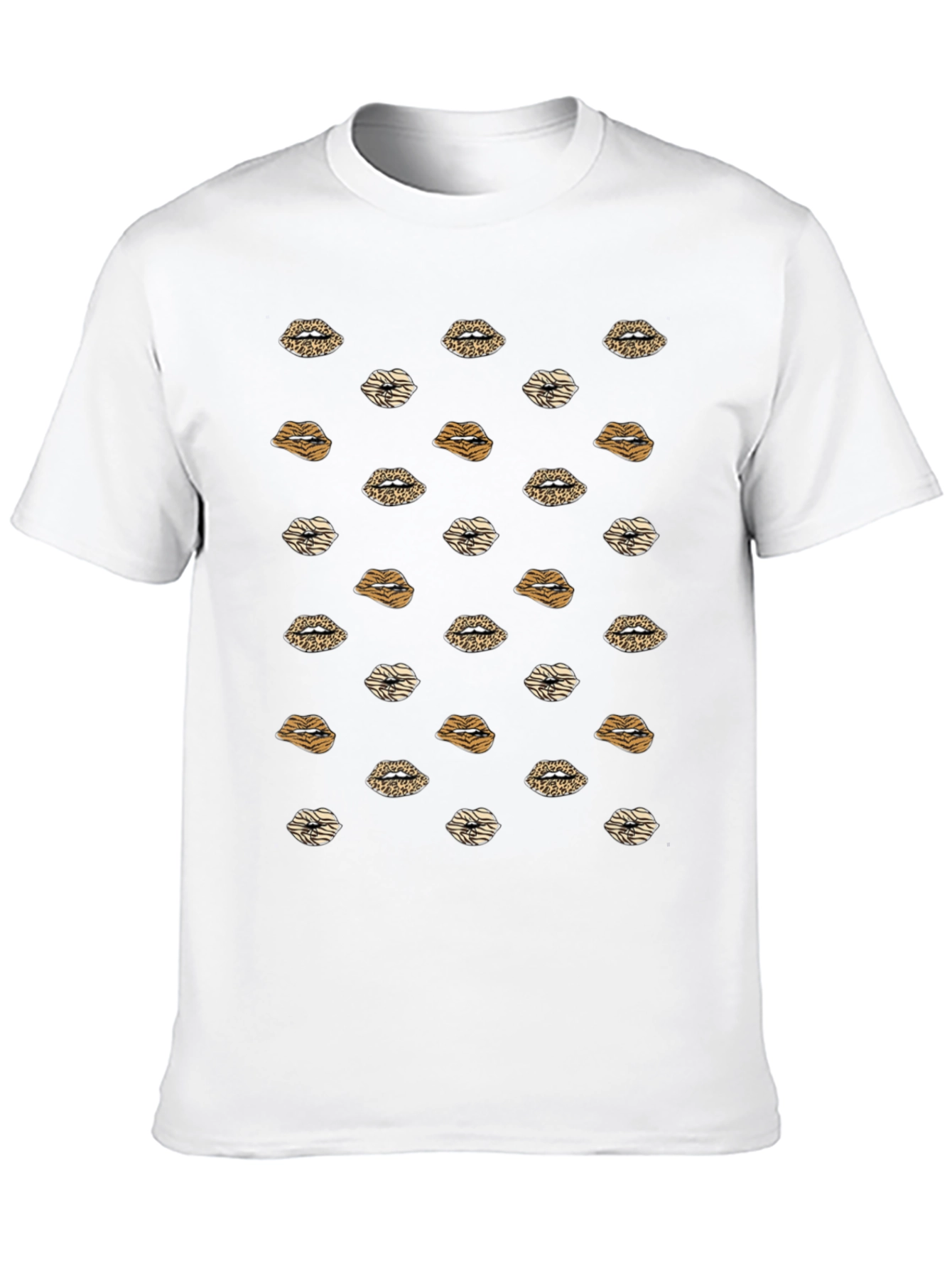 Lip Print Crew Neck T-Shirt