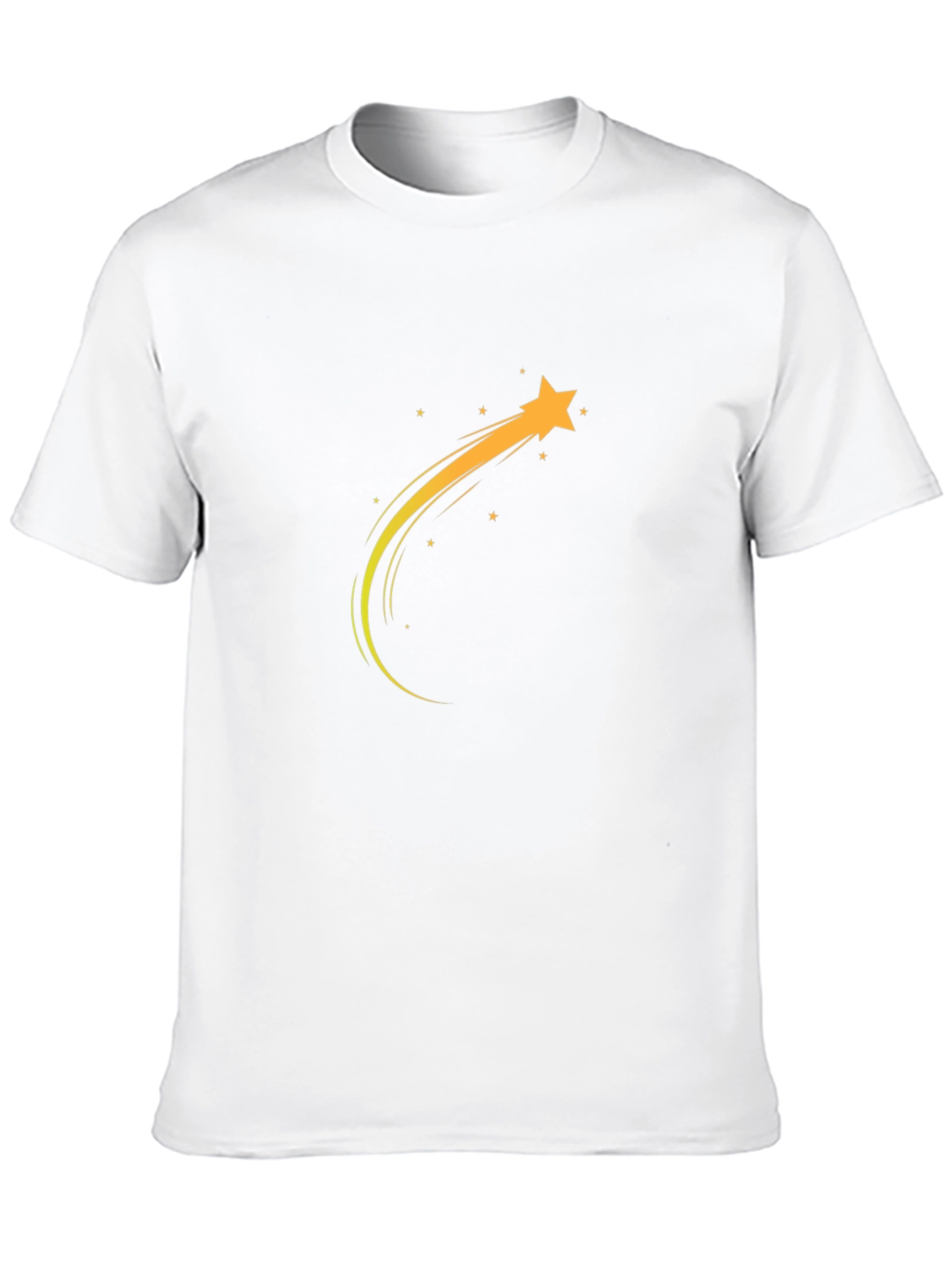 Mens Black T-Shirt with Shooting Star Design