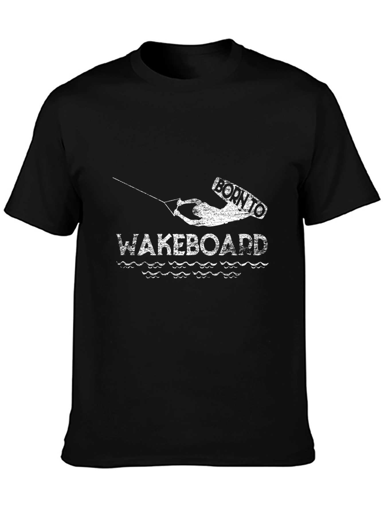 Born to Wakeboard Black Graphic Tee