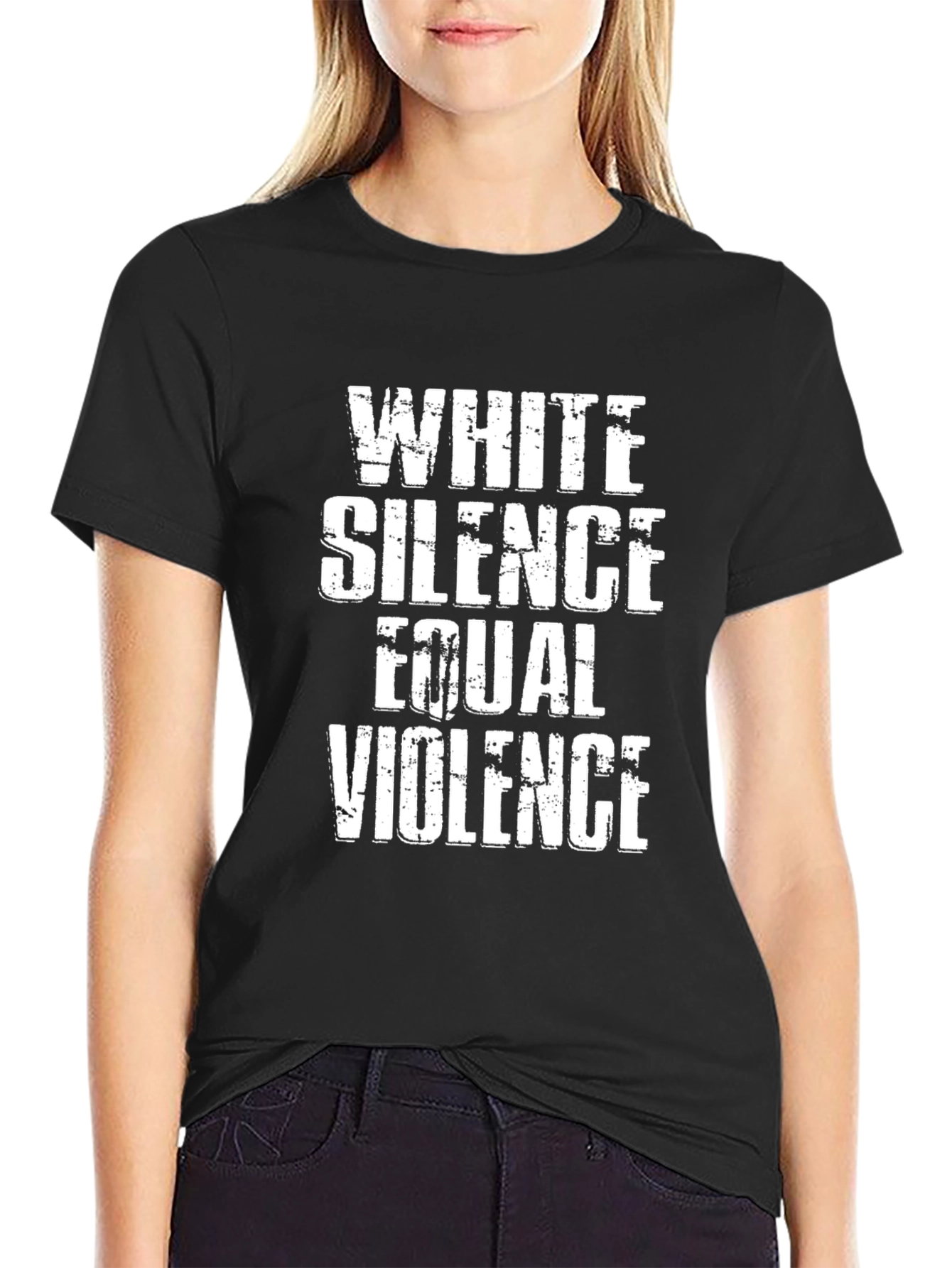 White Silence Equal Violence Graphic Tee