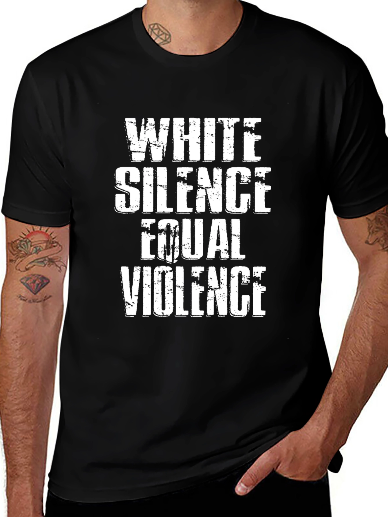 White Silence Equal Violence Graphic Tee