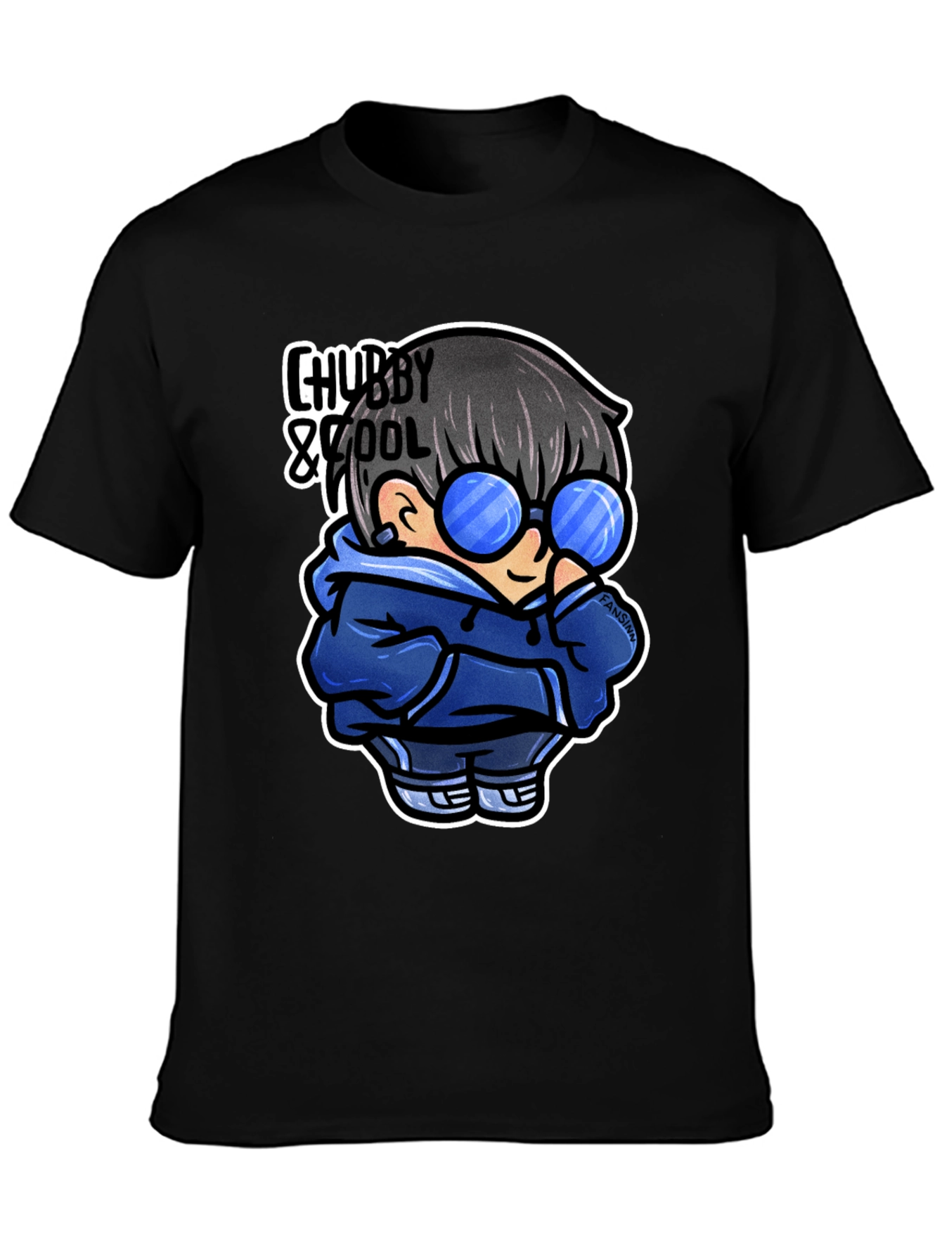 Chubby & Cool Graphic Tee - Black Cotton T-Shirt