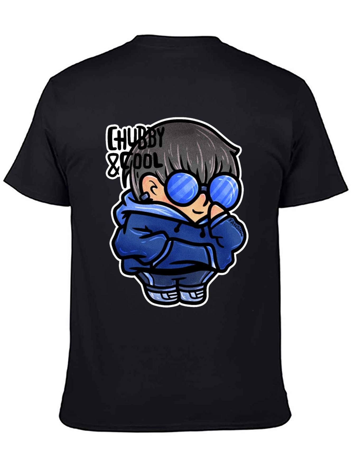 Chubby & Cool Graphic Tee - Black Cotton T-Shirt
