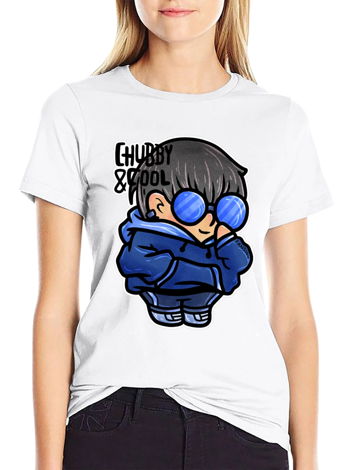 Chubby & Cool Graphic Tee - Black Cotton T-Shirt