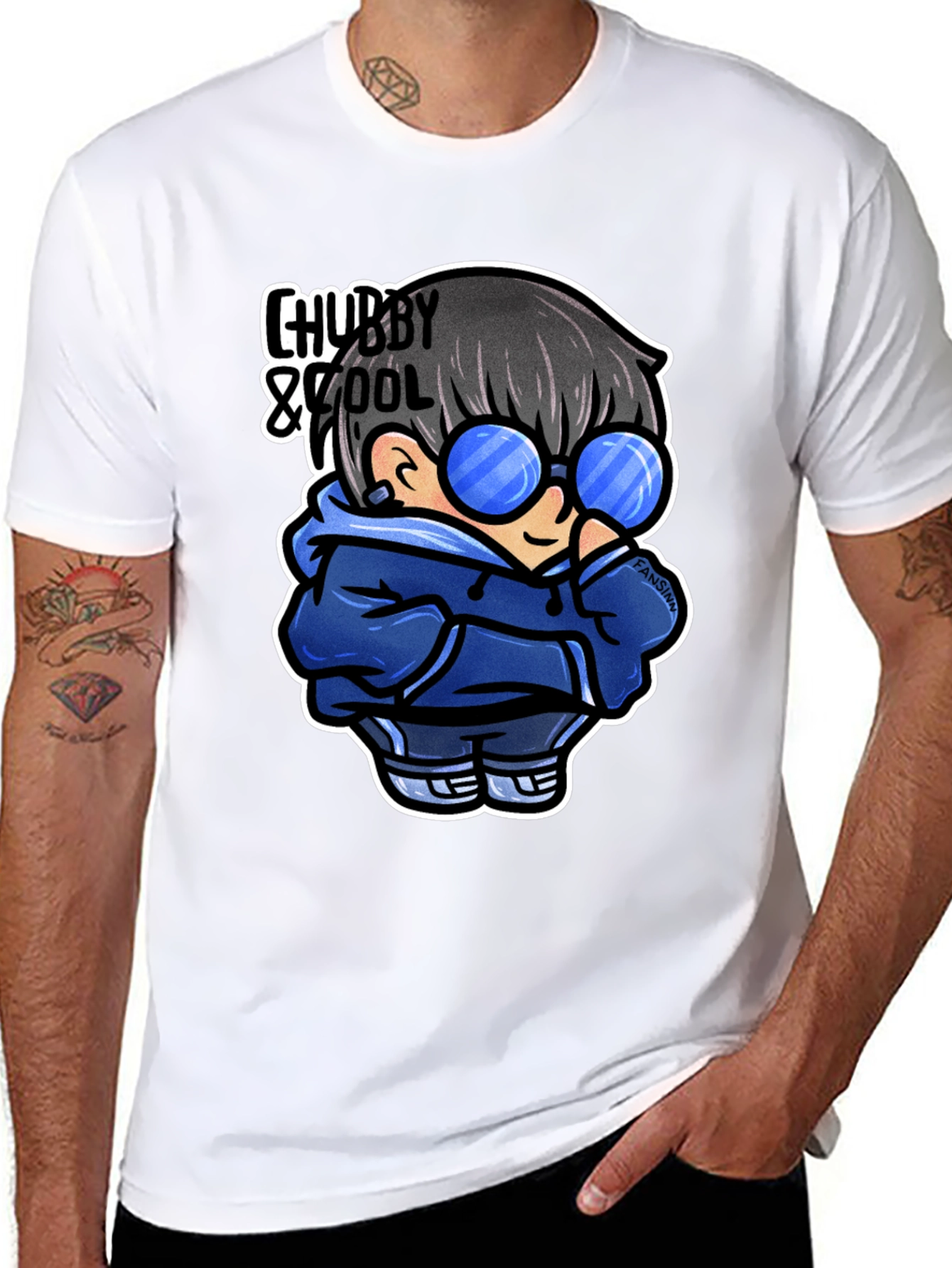Chubby & Cool Graphic Tee - Black Cotton T-Shirt