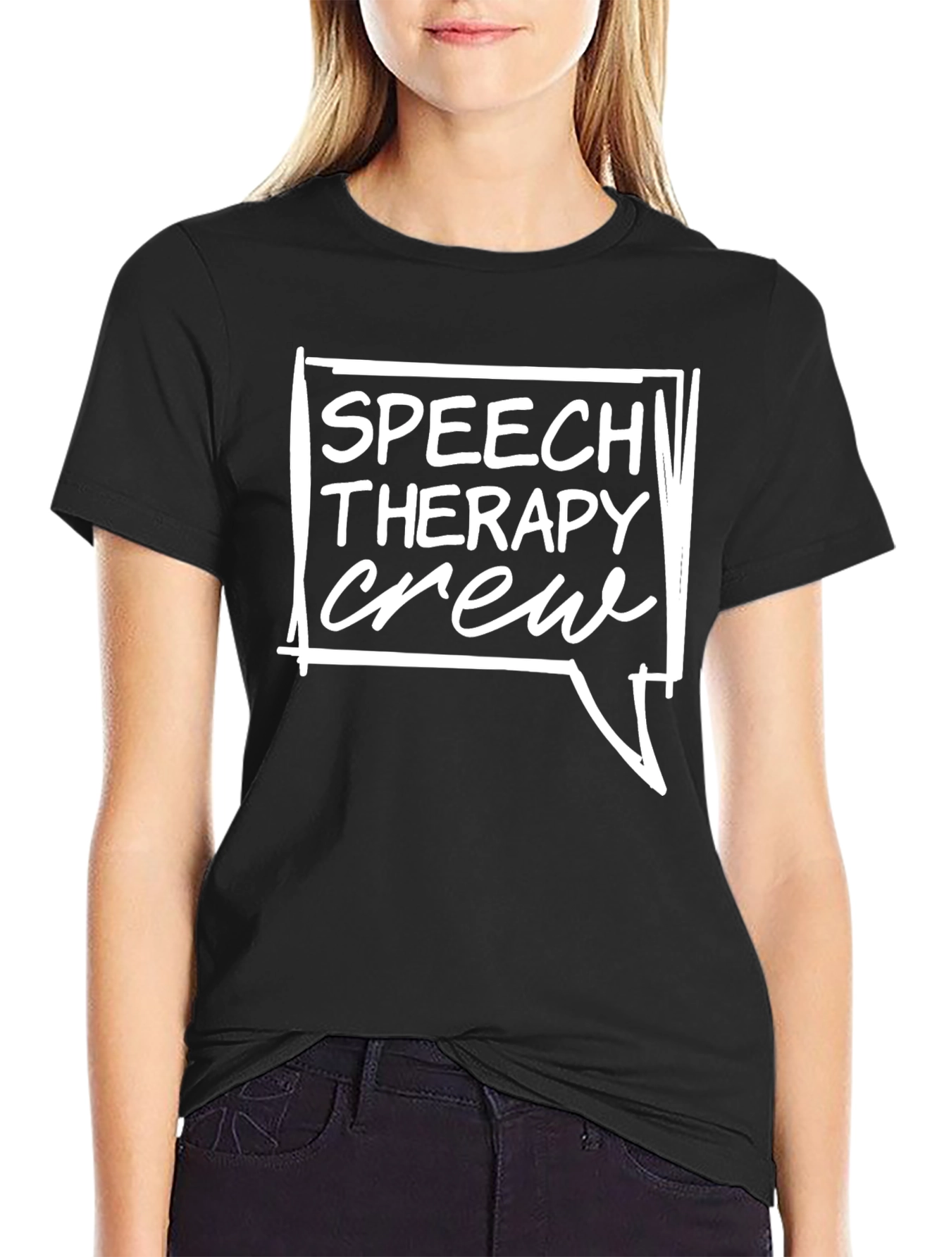 Speech Therapy Crew T-Shirt - Black