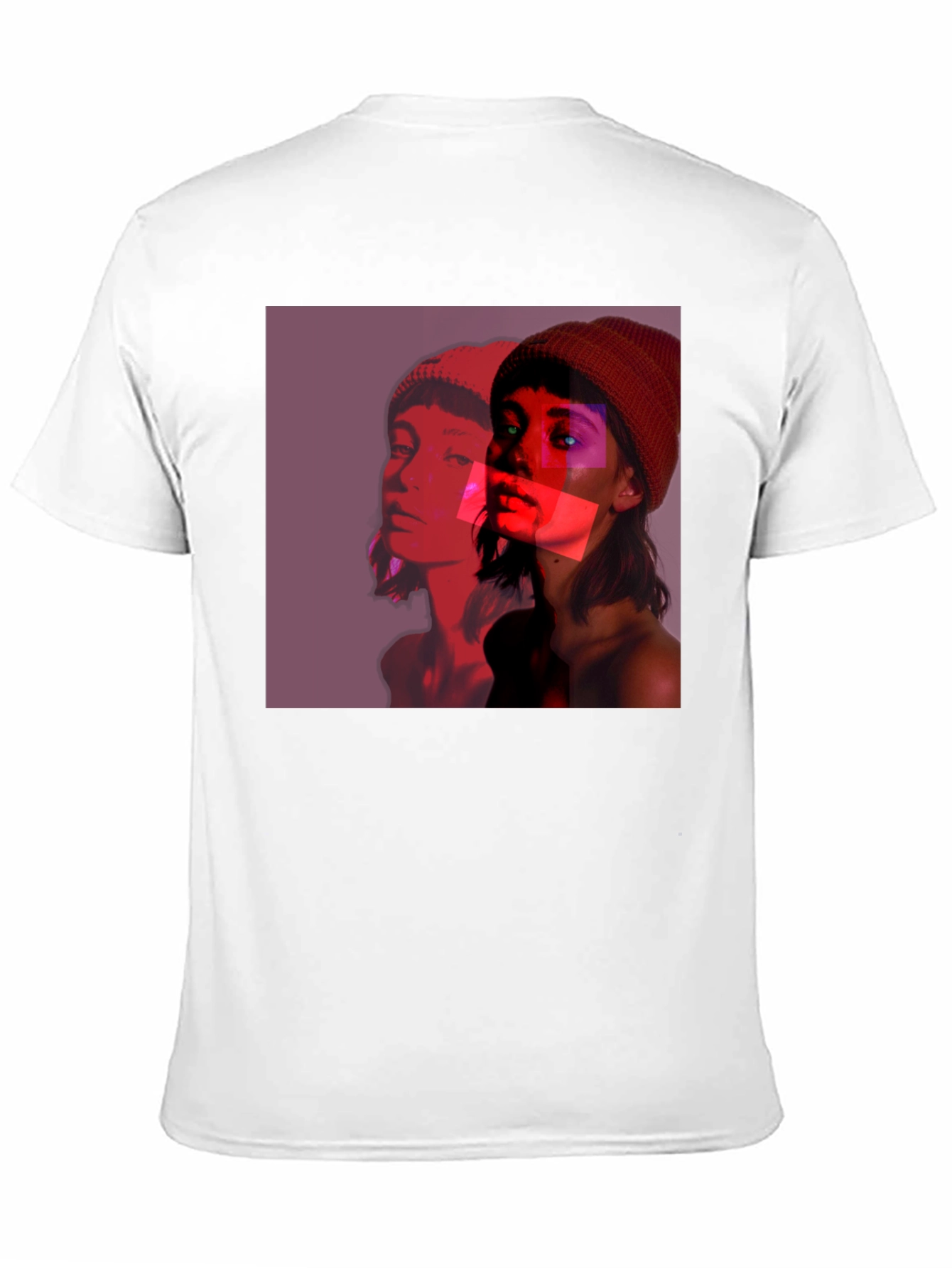 Abstract Portrait Graphic Tee - Black Crew Neck
