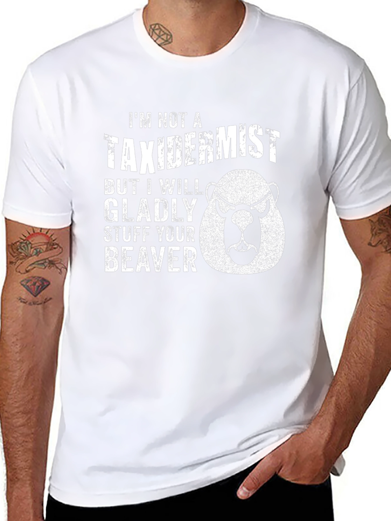 Funny Beaver Graphic Novelty T-Shirt