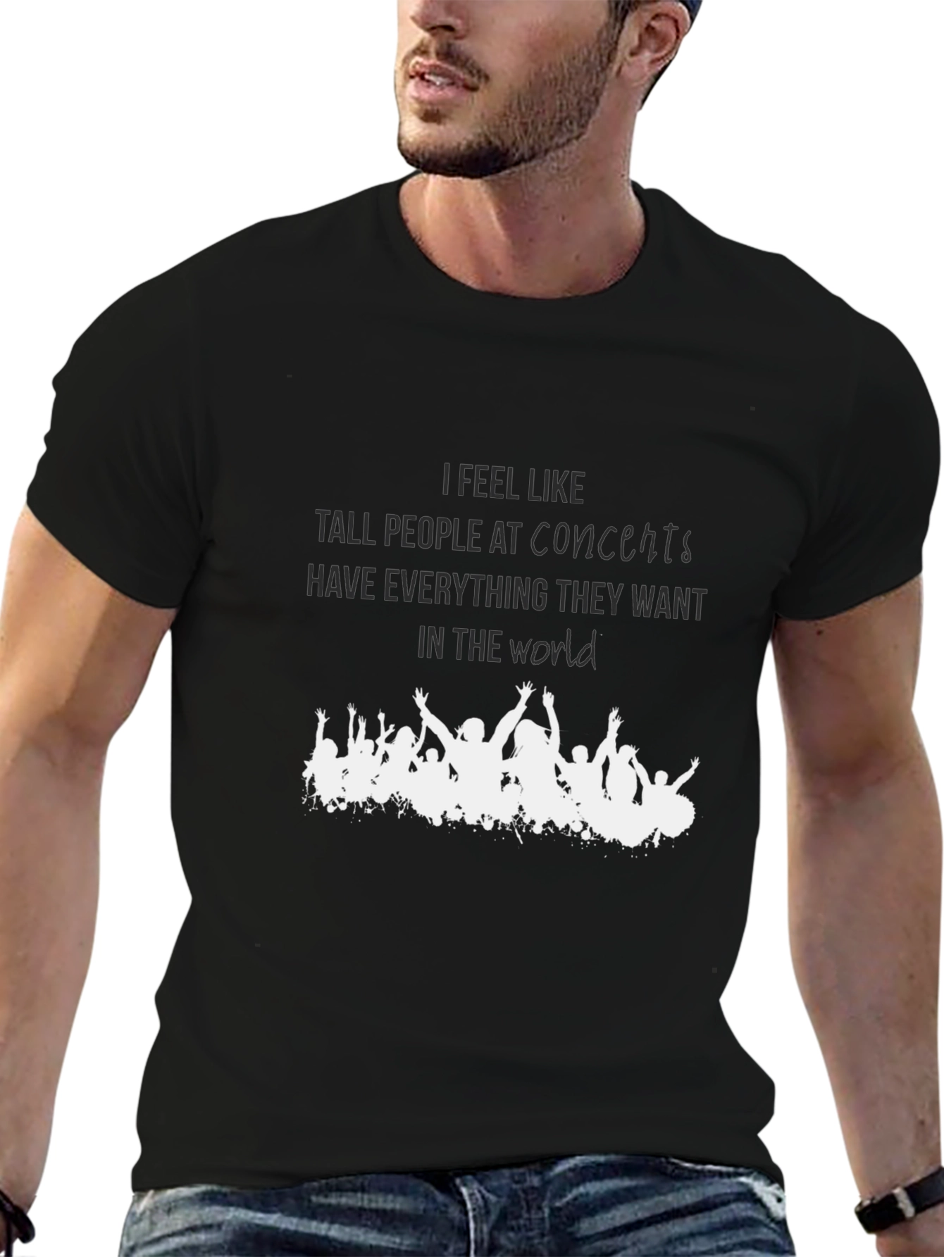 Concert Crowd T-Shirt - Tall People Humor Tee