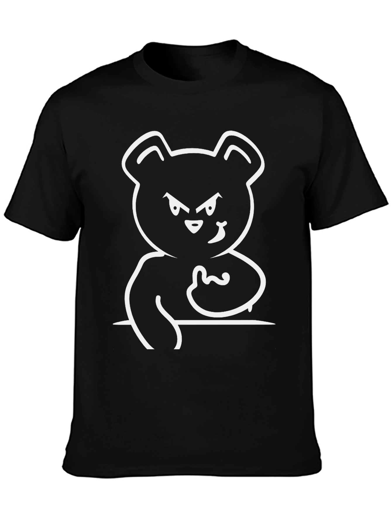Angry Bear Graphic T-Shirt - Black