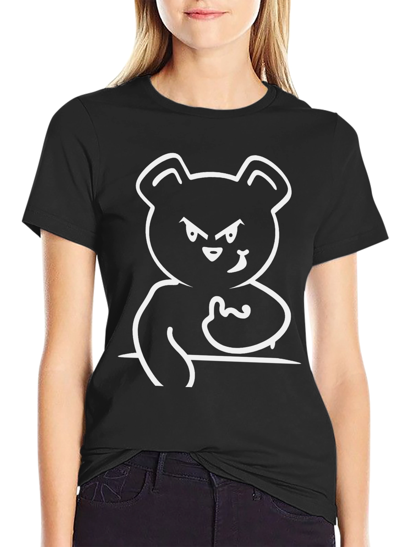 Angry Bear Graphic T-Shirt - Black