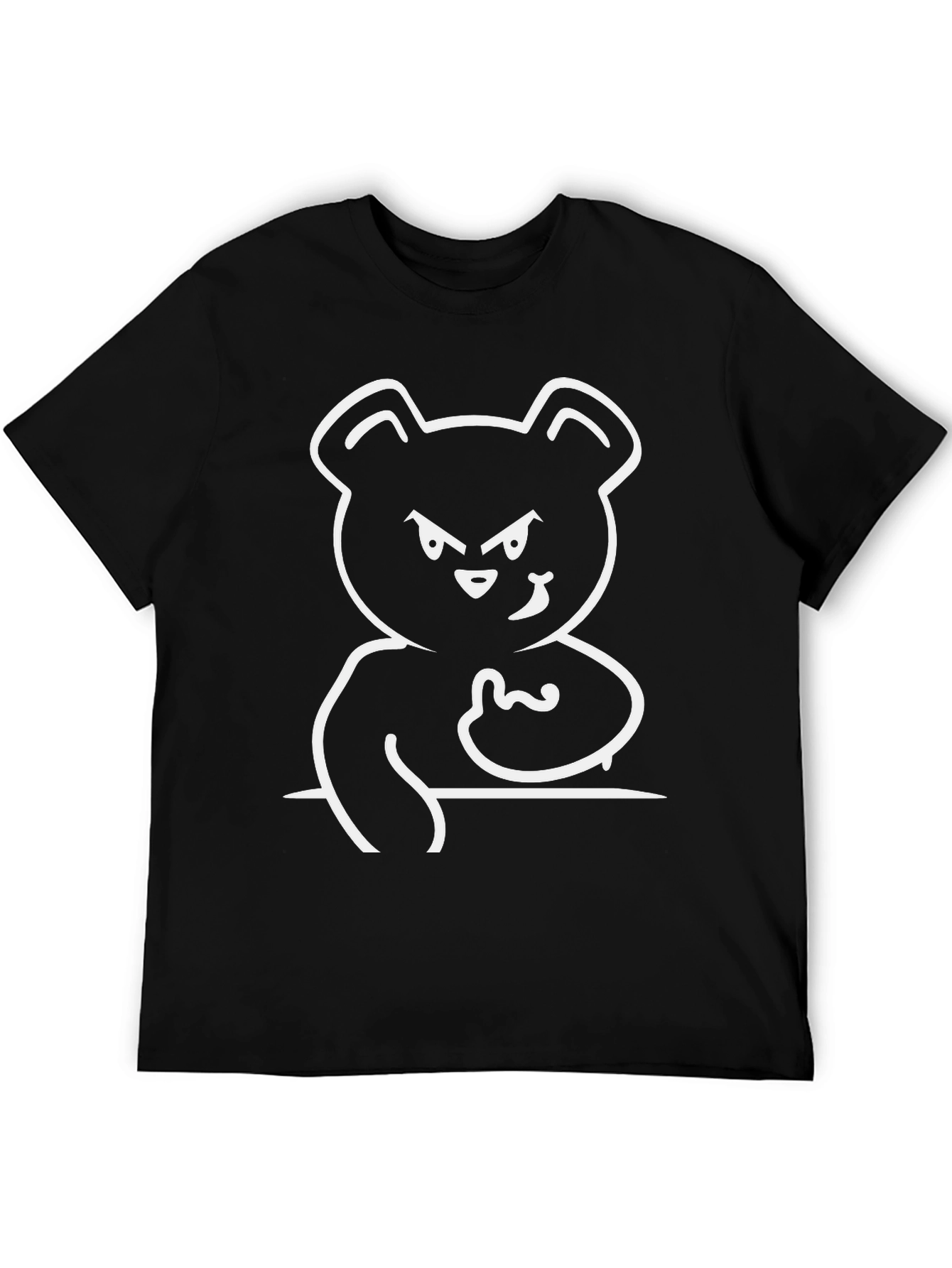 Angry Bear Graphic T-Shirt - Black