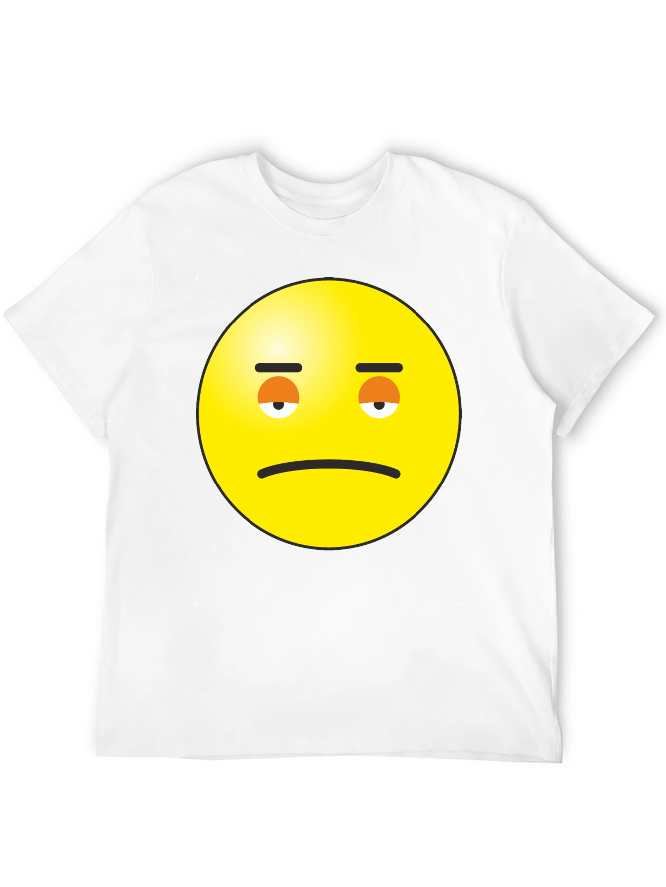 Sad Face Emoji Graphic Black T-Shirt