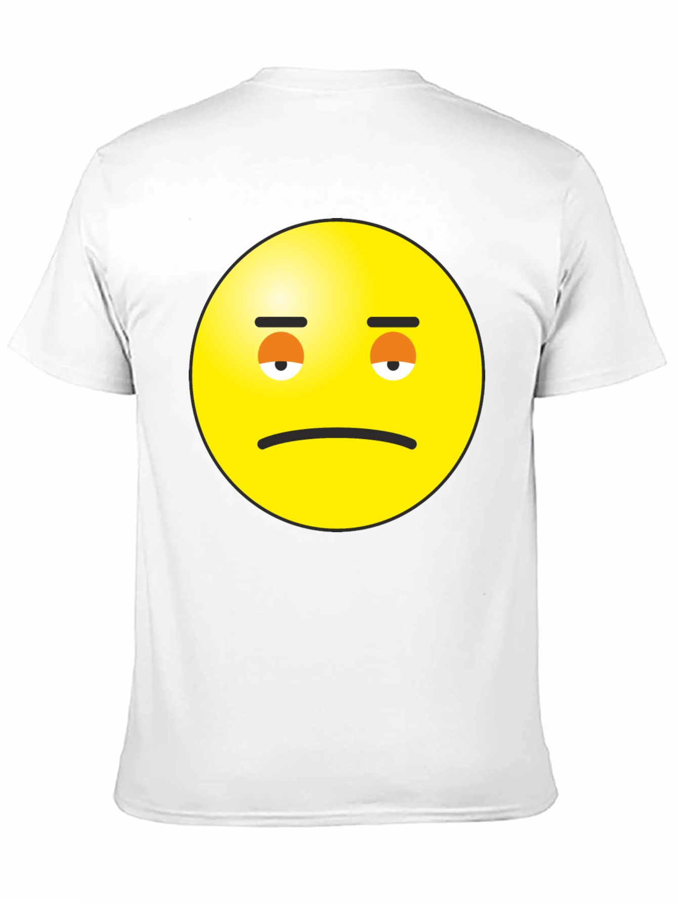Sad Face Emoji Graphic Black T-Shirt