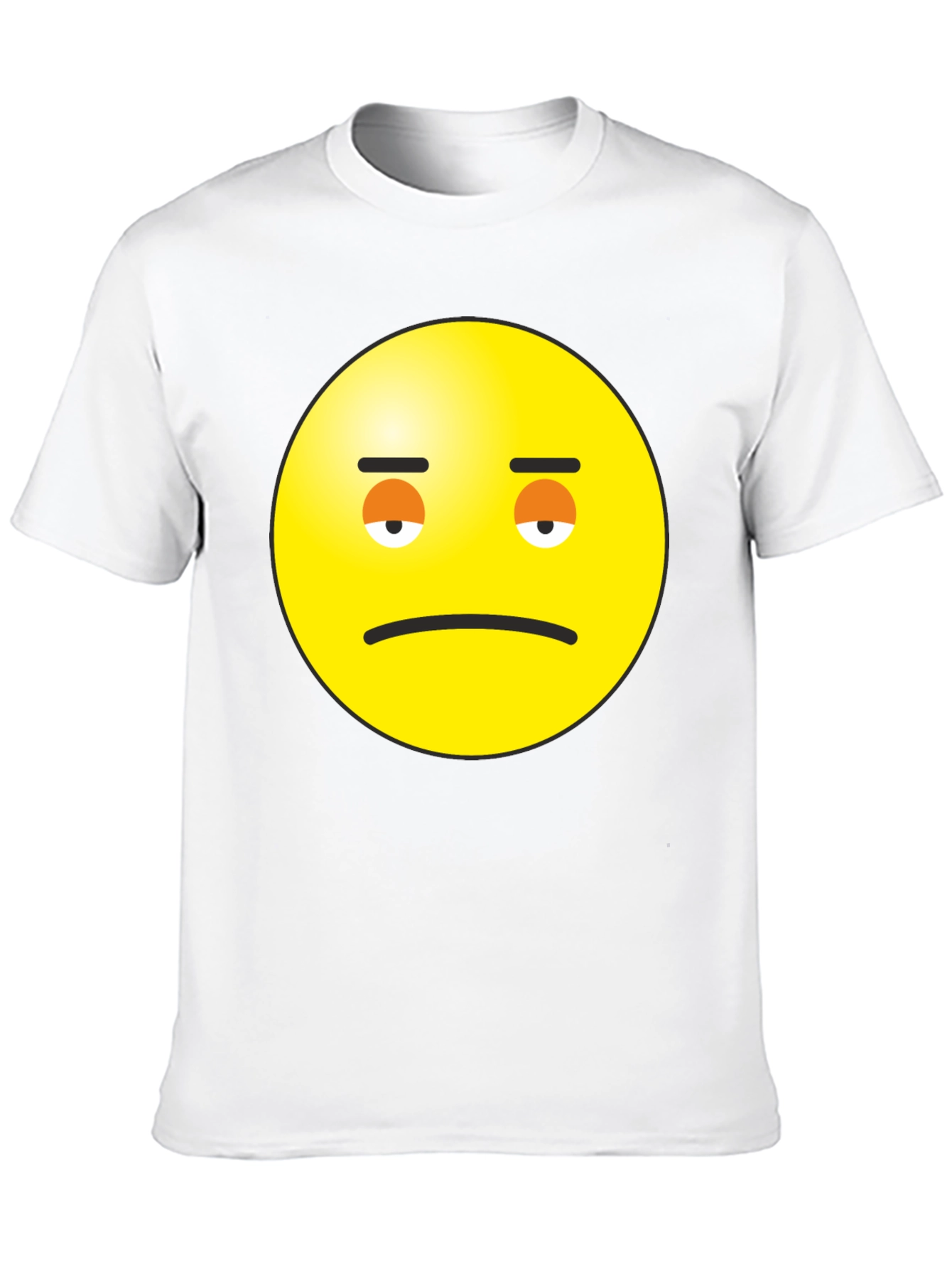 Sad Face Emoji Graphic Black T-Shirt