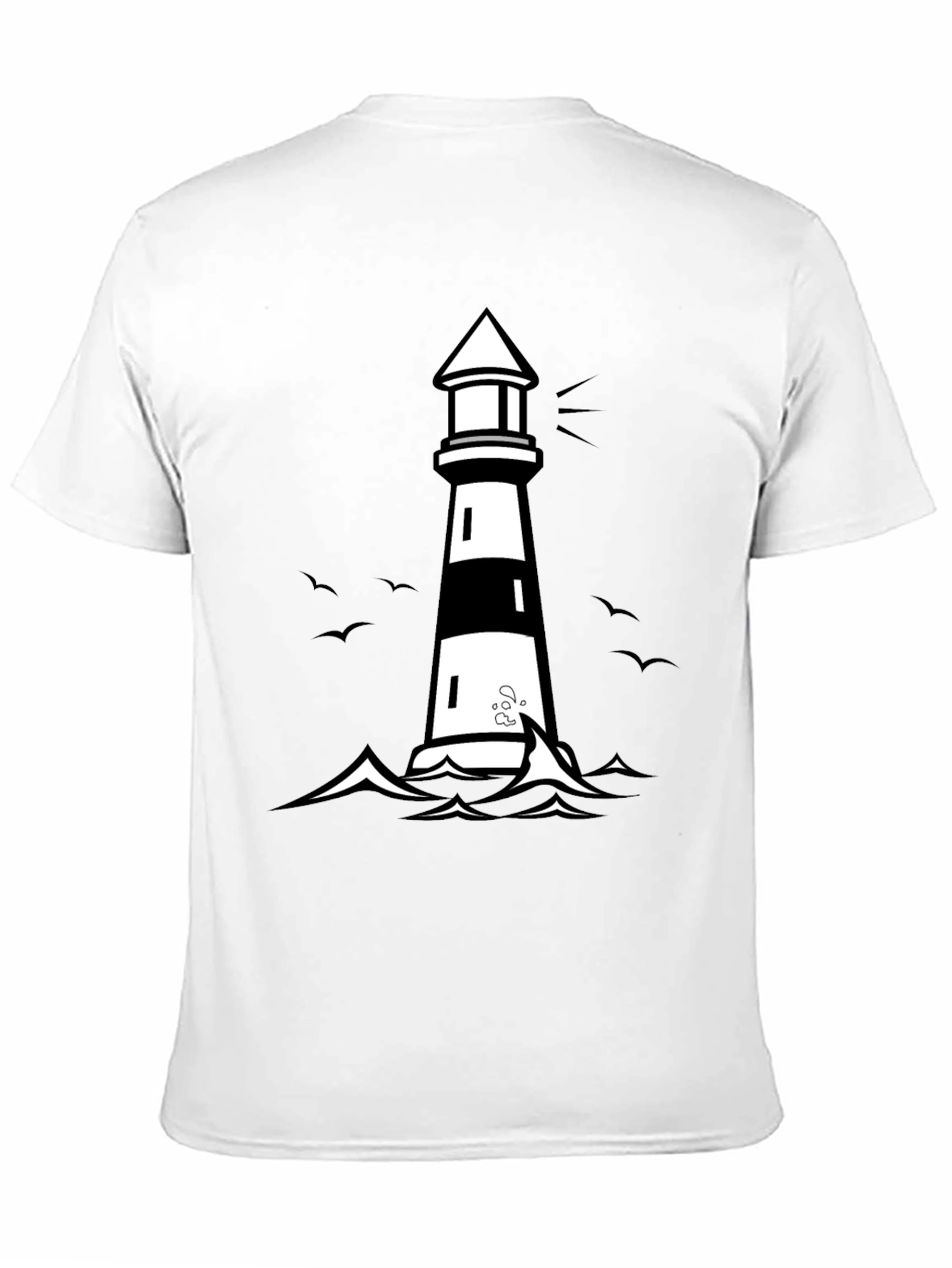 Lighthouse Graphic Print Black Tee