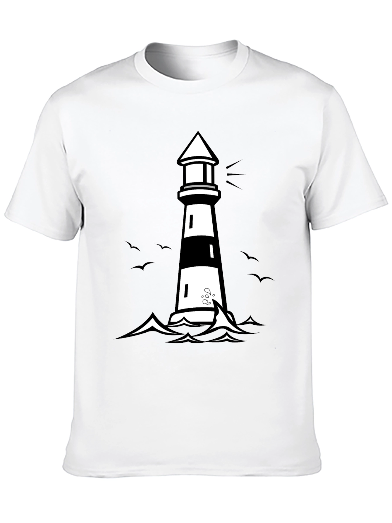 Lighthouse Graphic Print Black Tee
