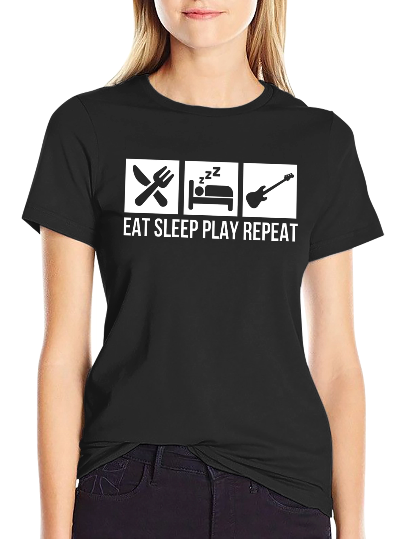 Eat Sleep Play Repeat Guitar T-Shirt
