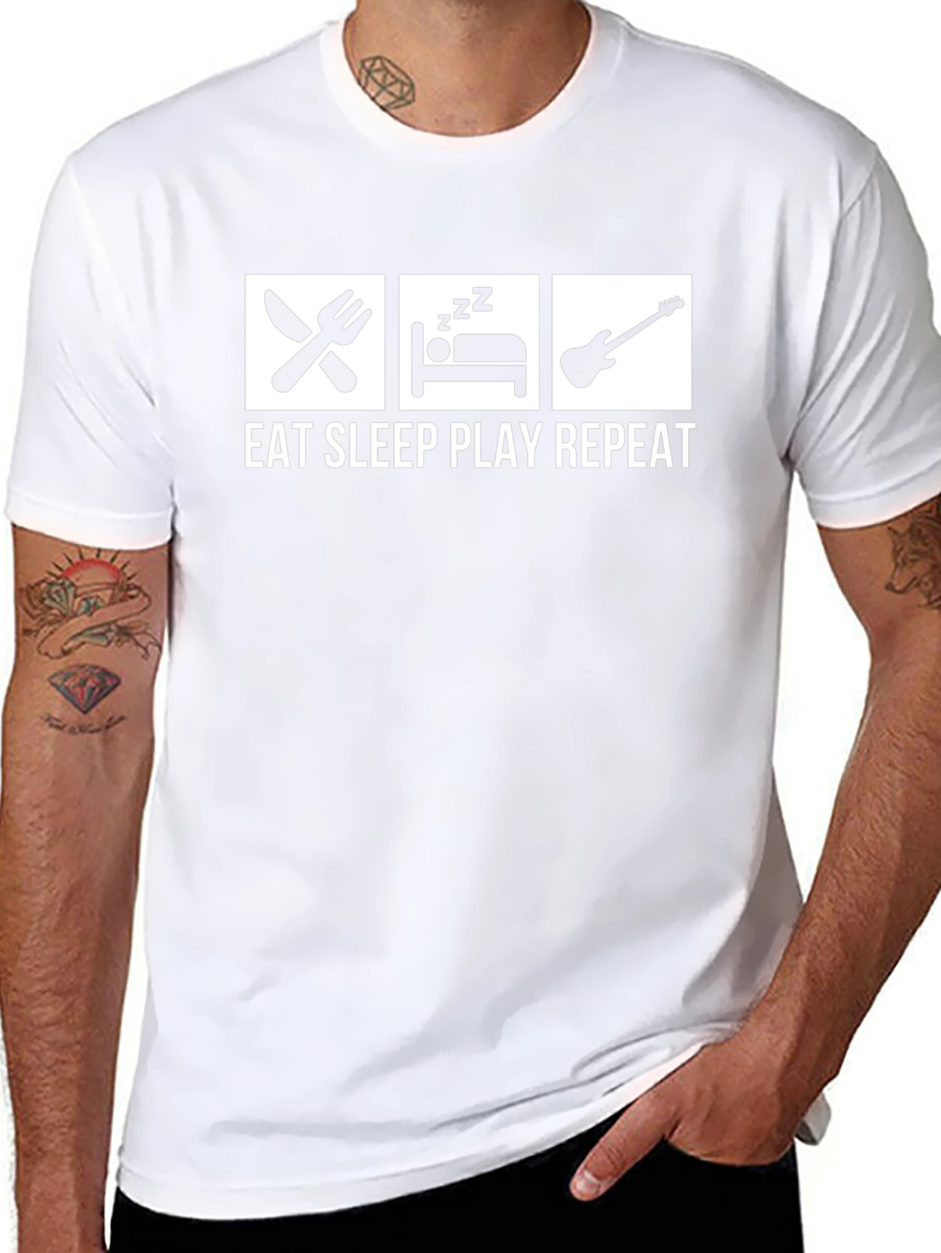 Eat Sleep Play Repeat Guitar T-Shirt
