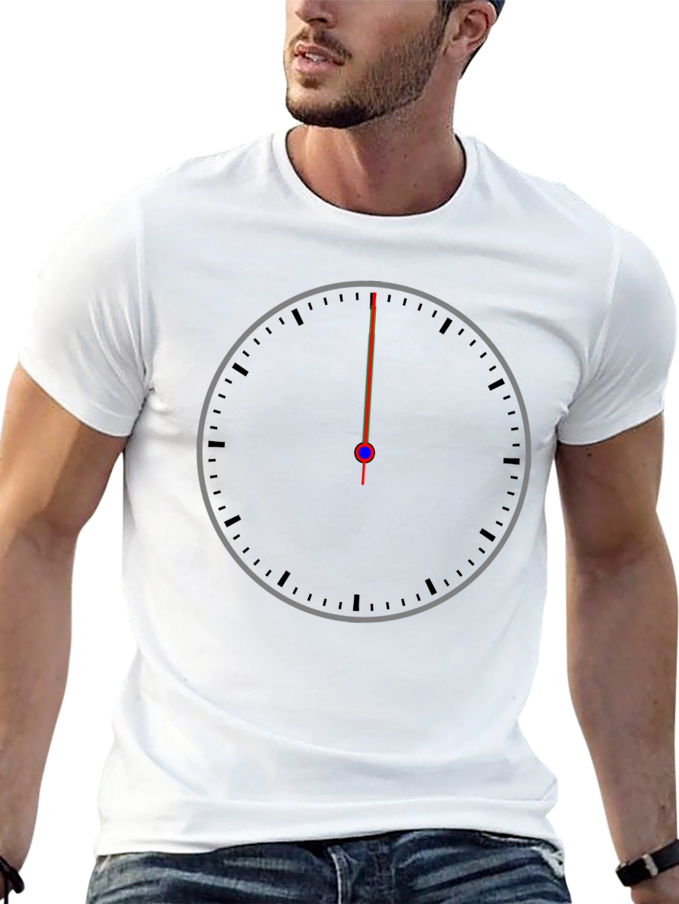 Midnight Hour Tee - Modern Clock Face Graphic T-Shirt