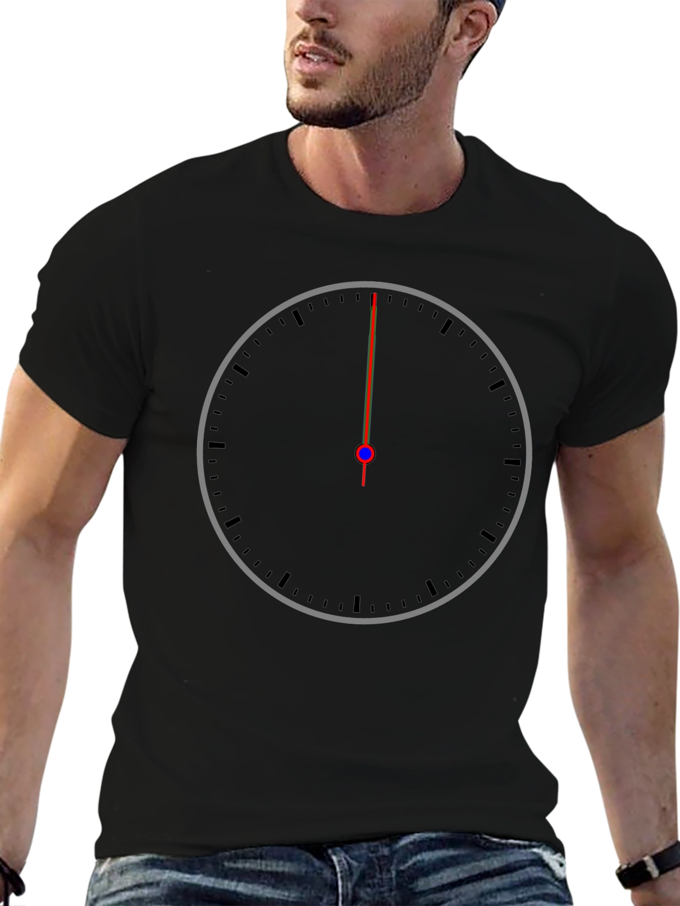 Midnight Hour Tee - Modern Clock Face Graphic T-Shirt