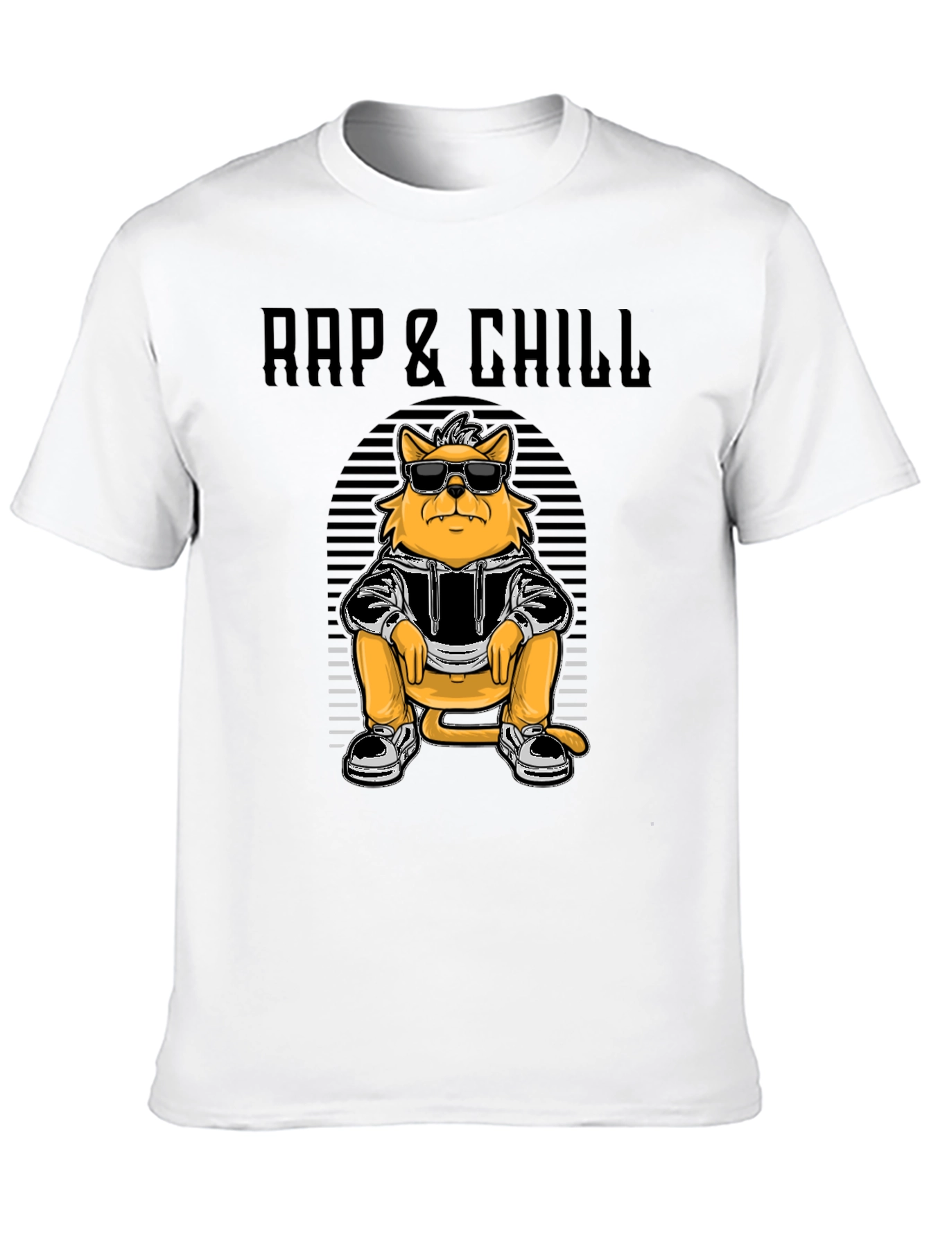 Rap & Chill Cat T-Shirt - Cool Graphic Tee