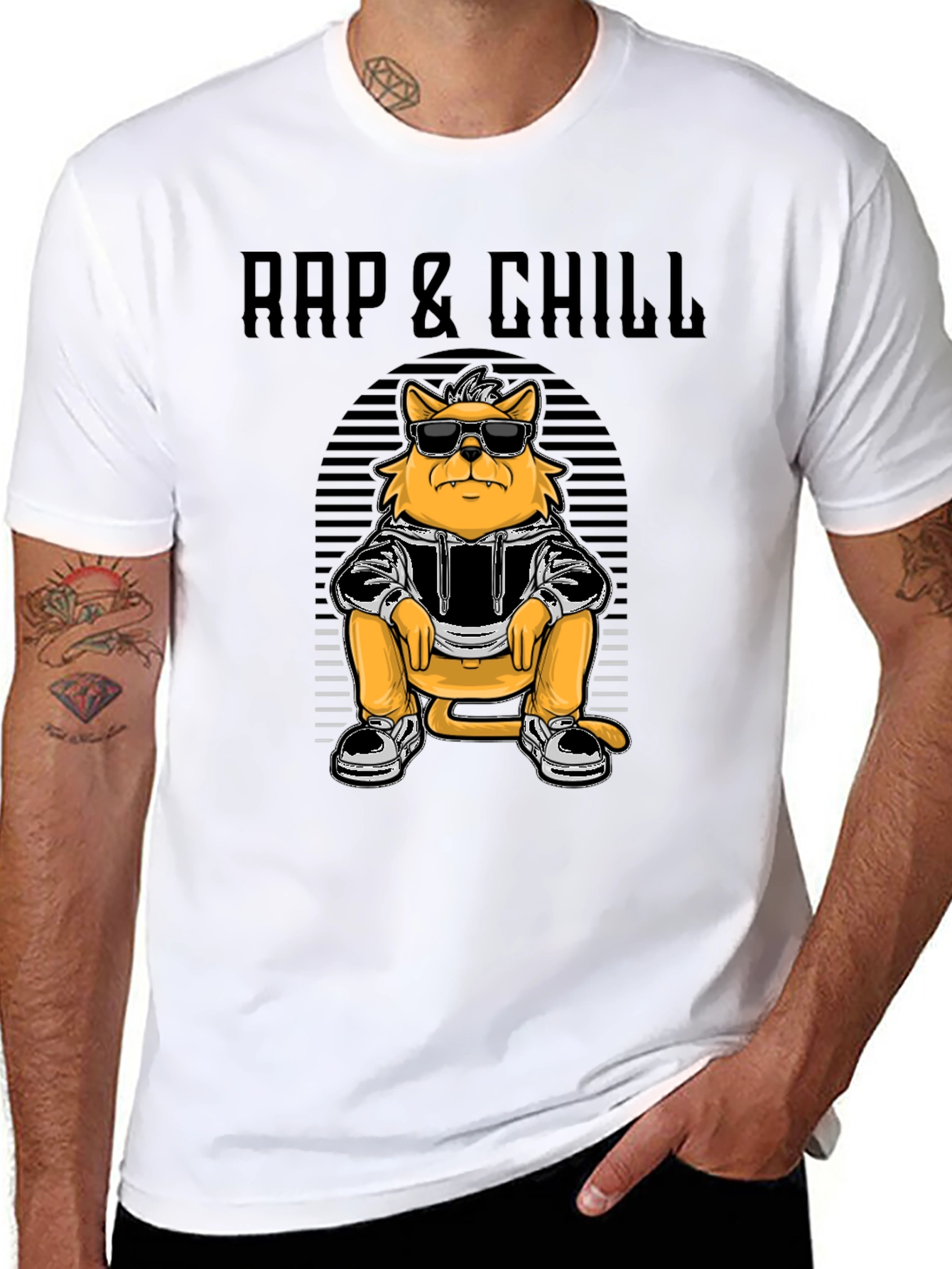 Rap & Chill Cat T-Shirt - Cool Graphic Tee