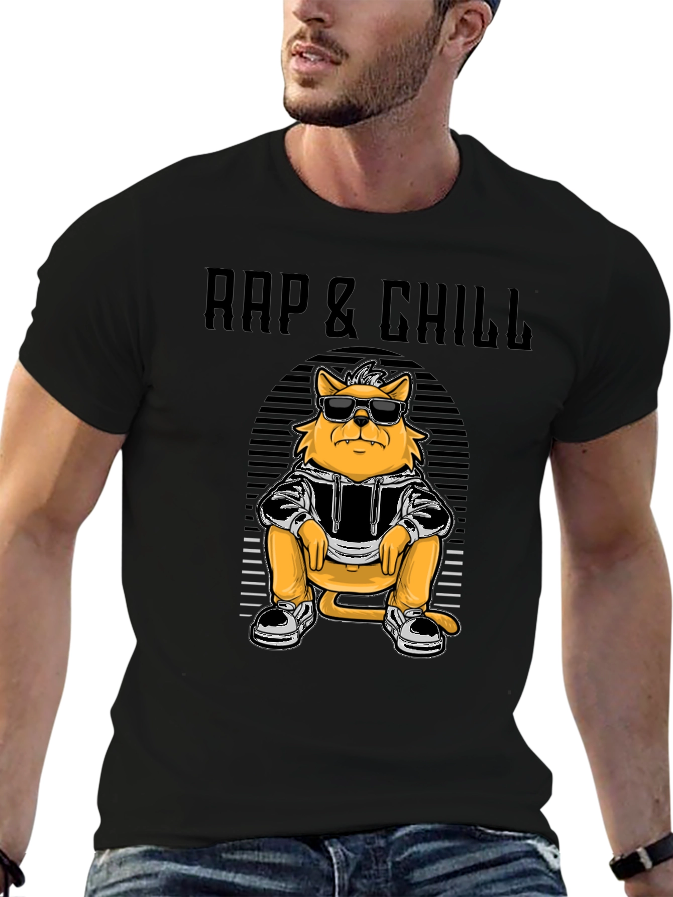 Rap & Chill Cat T-Shirt - Cool Graphic Tee