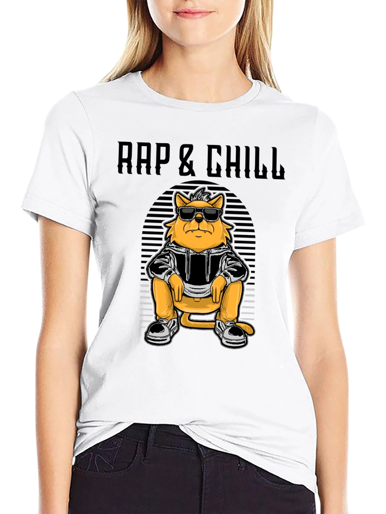 Rap & Chill Cat T-Shirt - Cool Graphic Tee