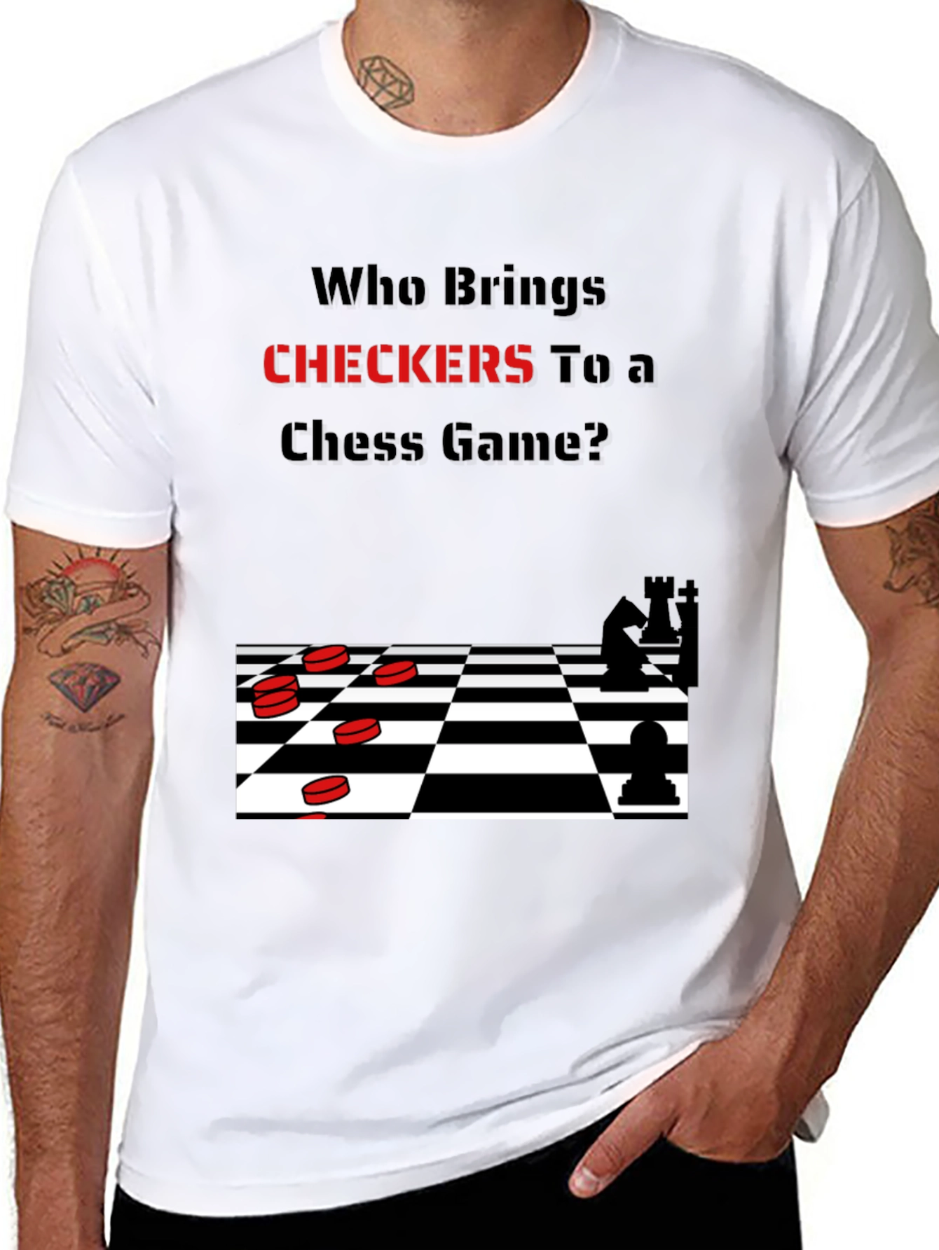 Humorous Chess & Checkers T-Shirt