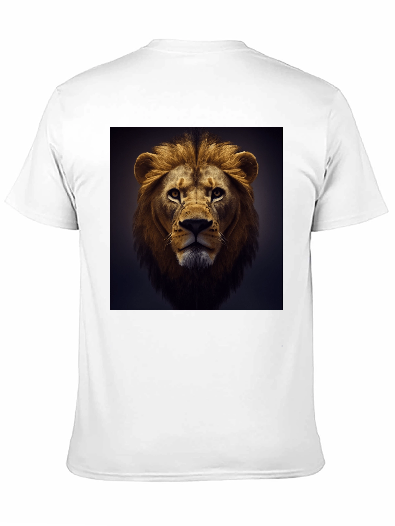 Lion Face Graphic Tee - Black Cotton T-Shirt