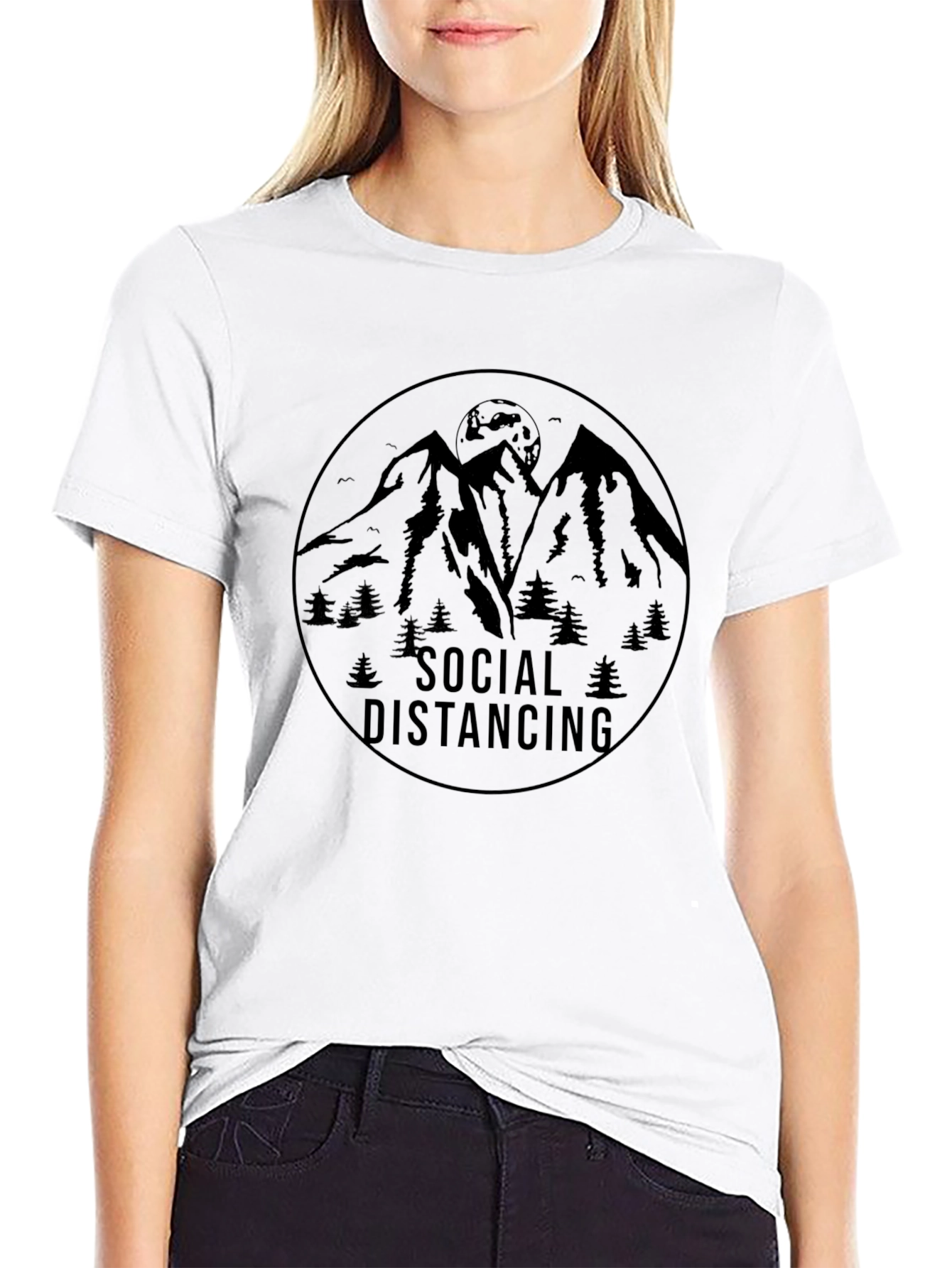 Social Distancing Mountain Graphic Tee