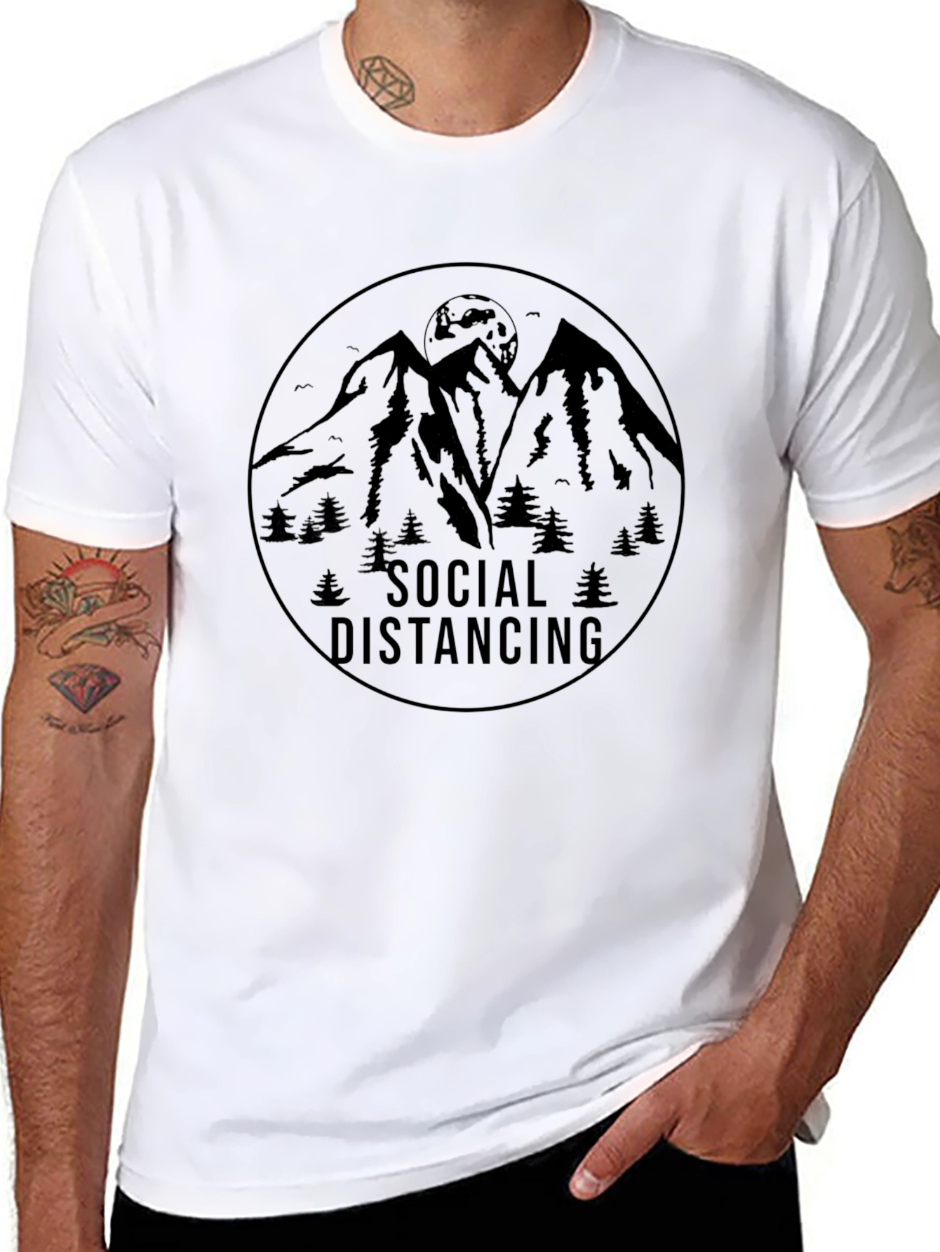 Social Distancing Mountain Graphic Tee