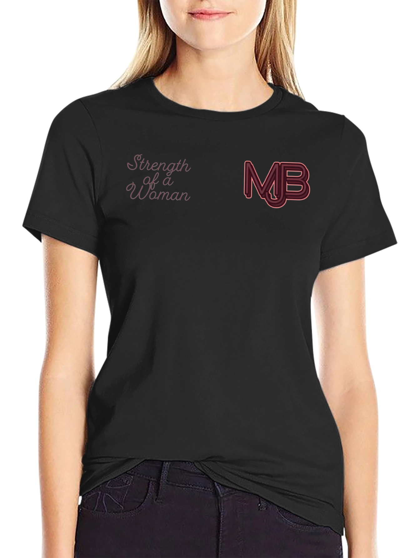 Strength of a Woman Black Graphic Tee