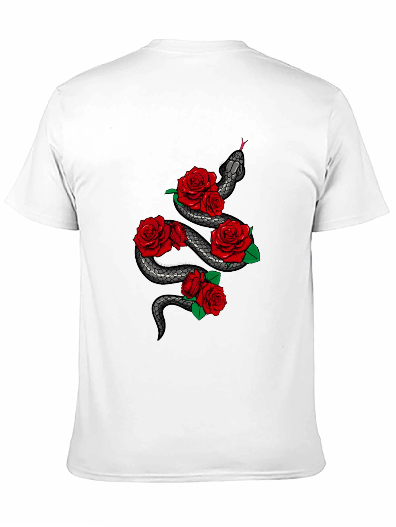 Snake & Roses Graphic Tee - Mens Black T-Shirt