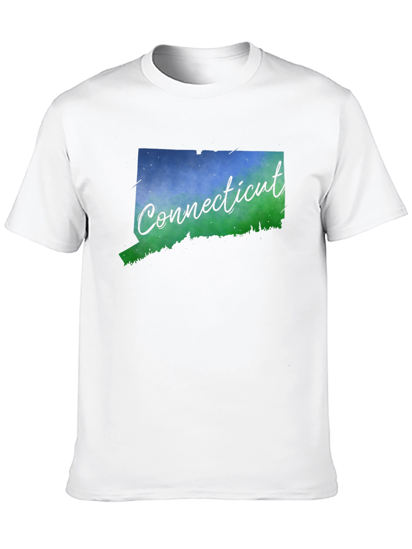 Connecticut State Map T-Shirt - Mens Black Tee
