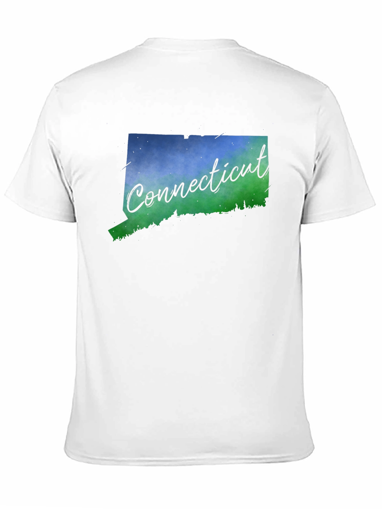Connecticut State Map T-Shirt - Mens Black Tee