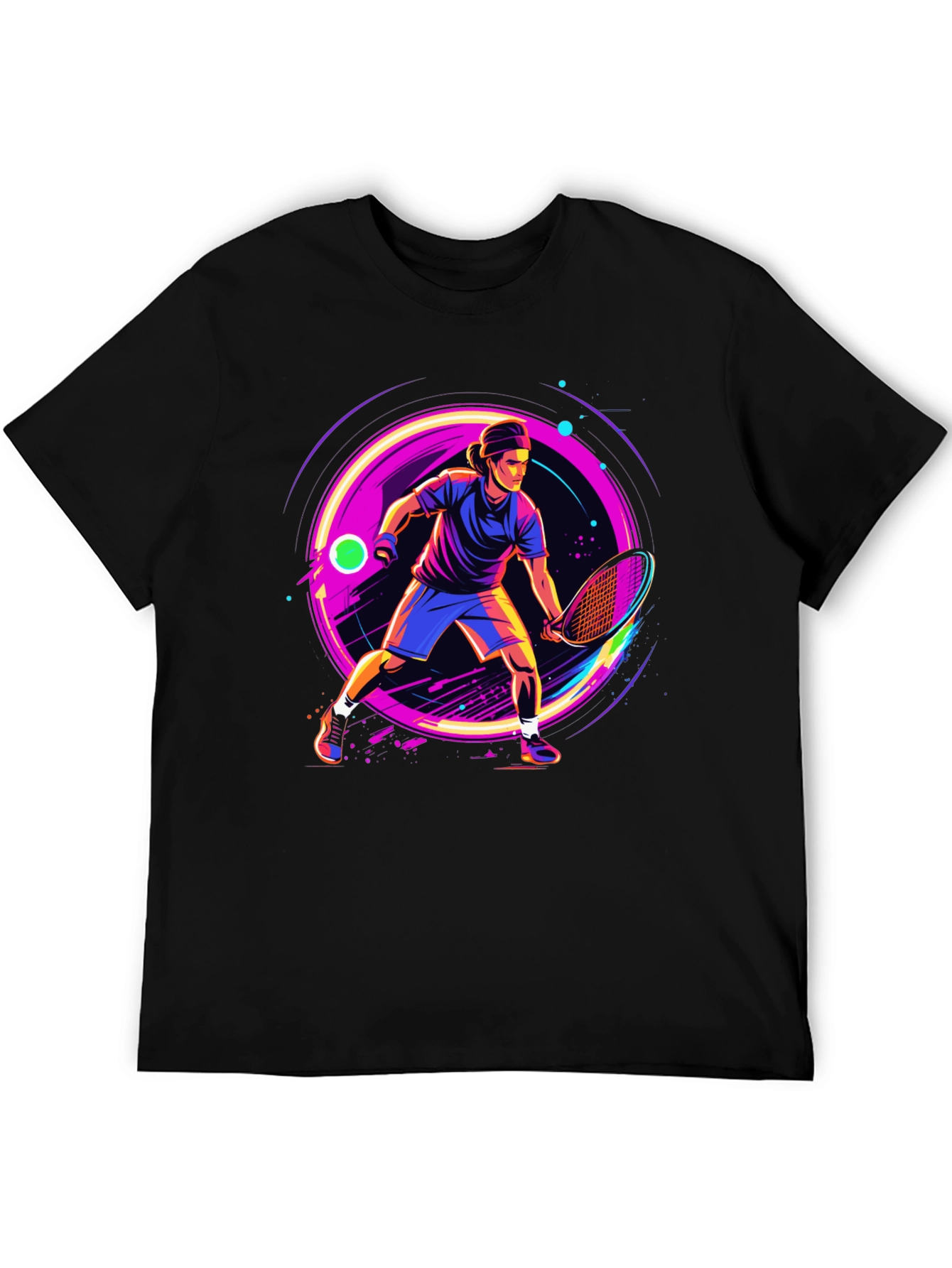 Retro Tennis Player Graphic T-Shirt