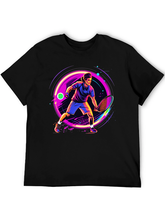 Retro Tennis Player Graphic T-Shirt