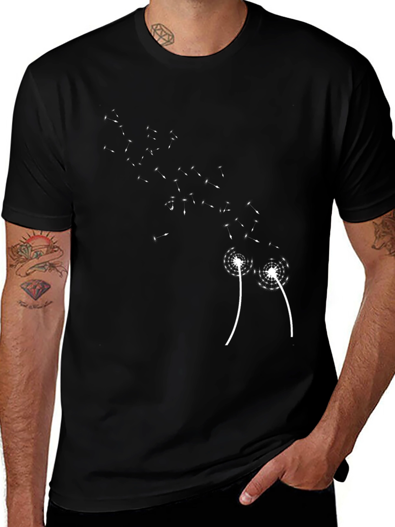 Dandelion Wish Black Graphic Tee