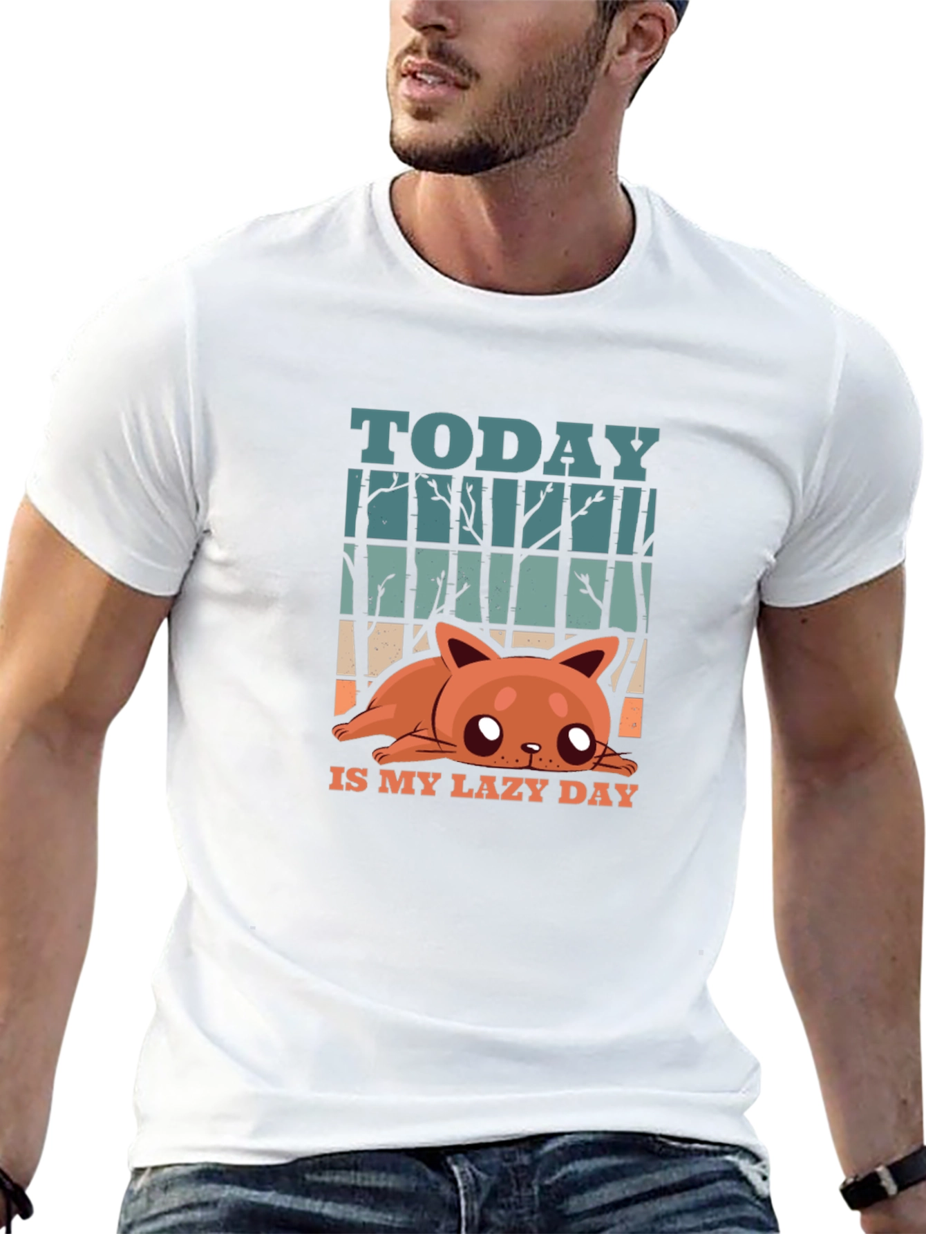 Lazy Day Cat T-Shirt - Fun Graphic Tee