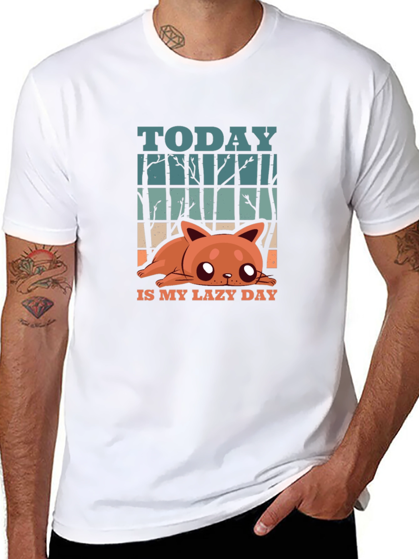 Lazy Day Cat T-Shirt - Fun Graphic Tee