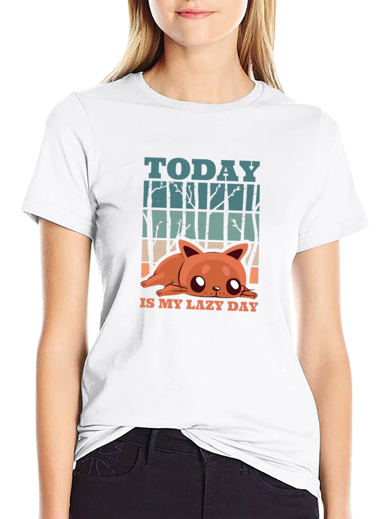 Lazy Day Cat T-Shirt - Fun Graphic Tee