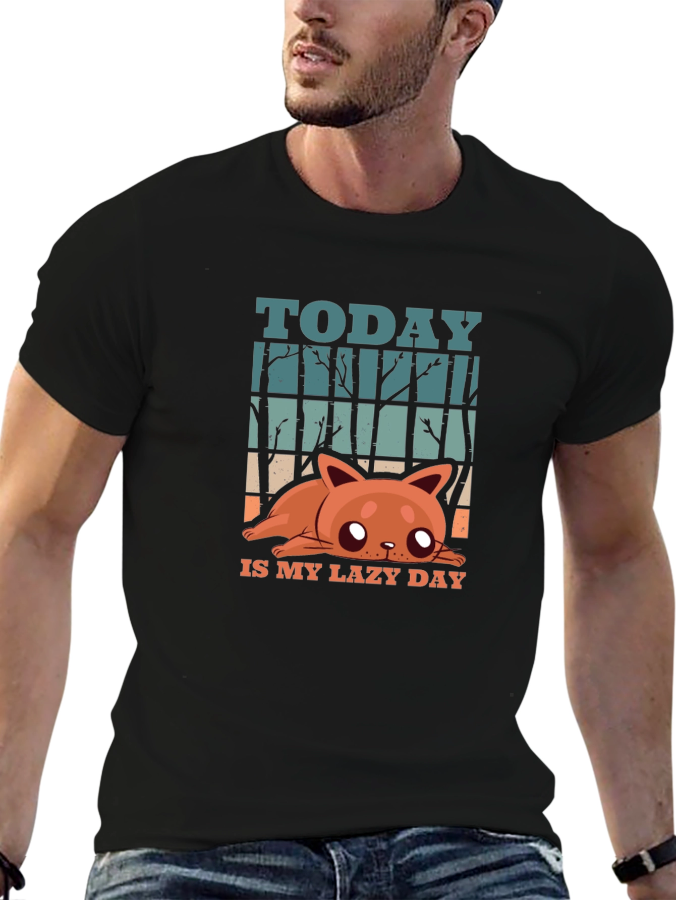 Lazy Day Cat T-Shirt - Fun Graphic Tee