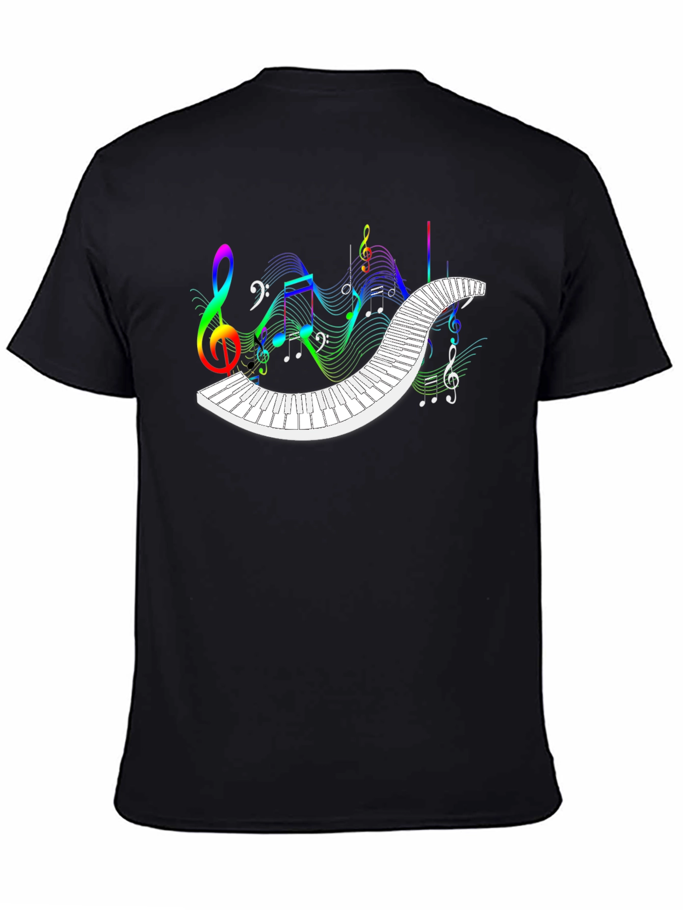 Musical Notes Piano Keys Graphic Tee
