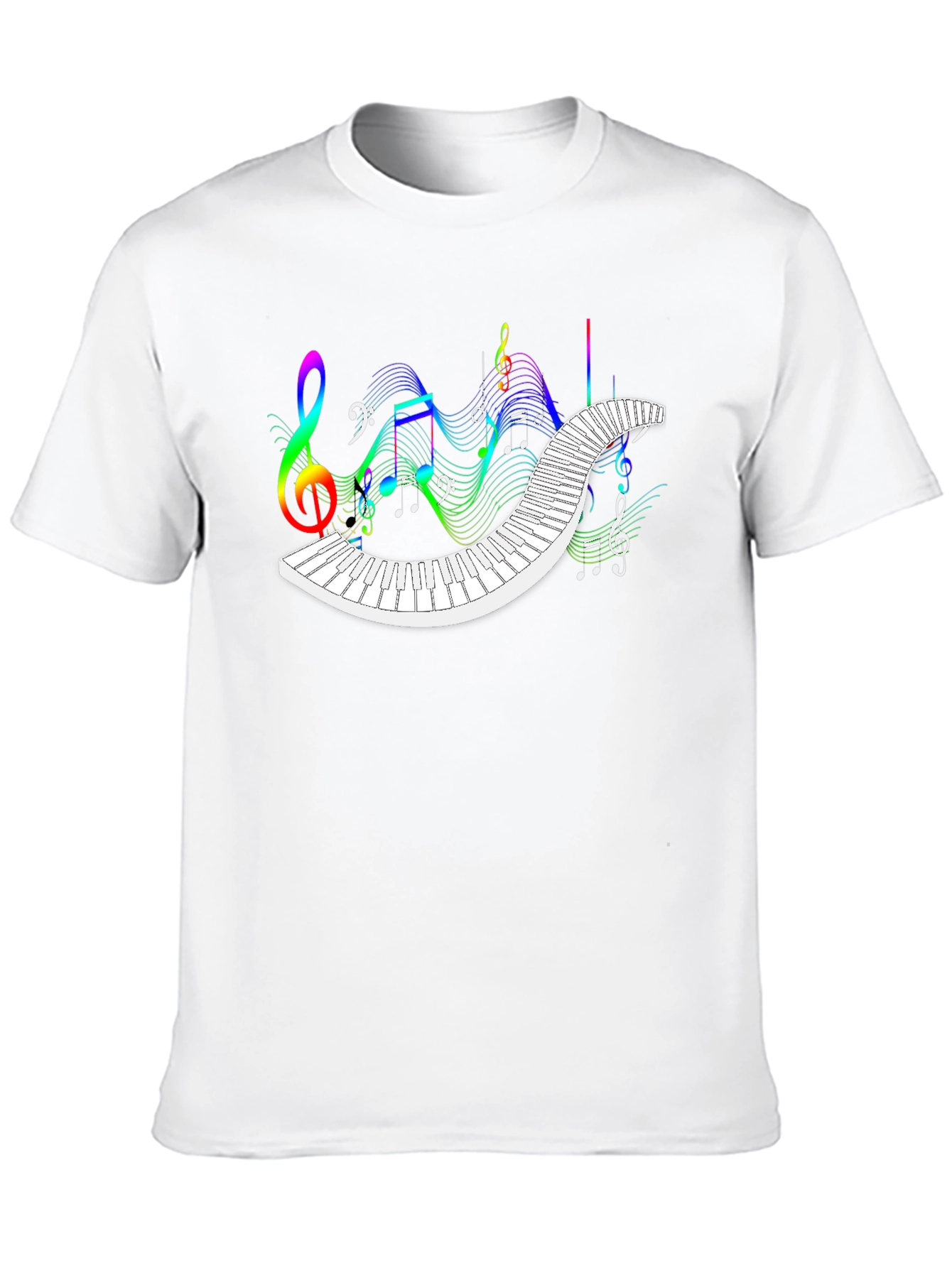 Musical Notes Piano Keys Graphic Tee