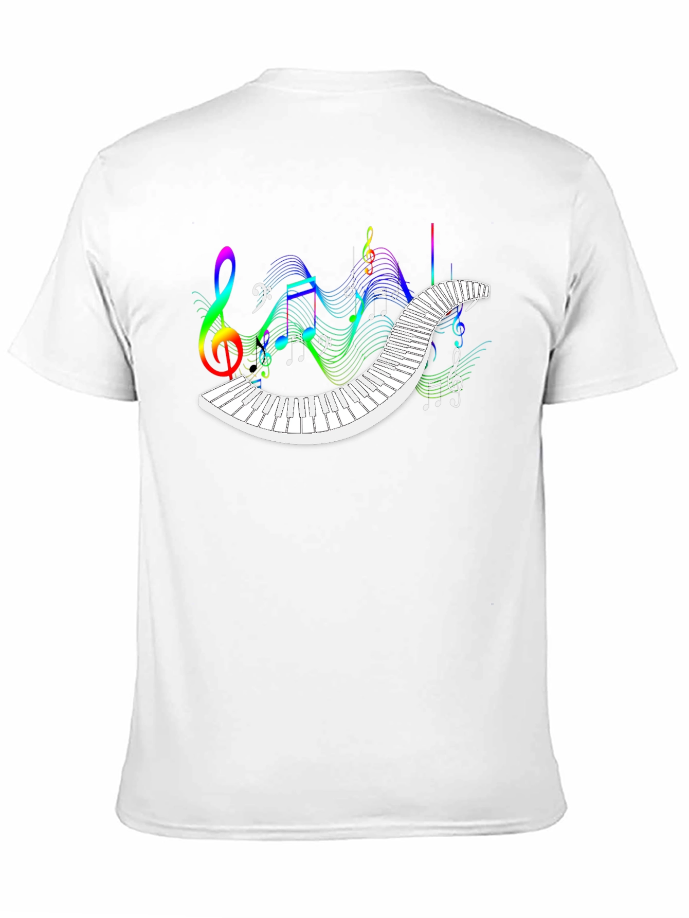 Musical Notes Piano Keys Graphic Tee