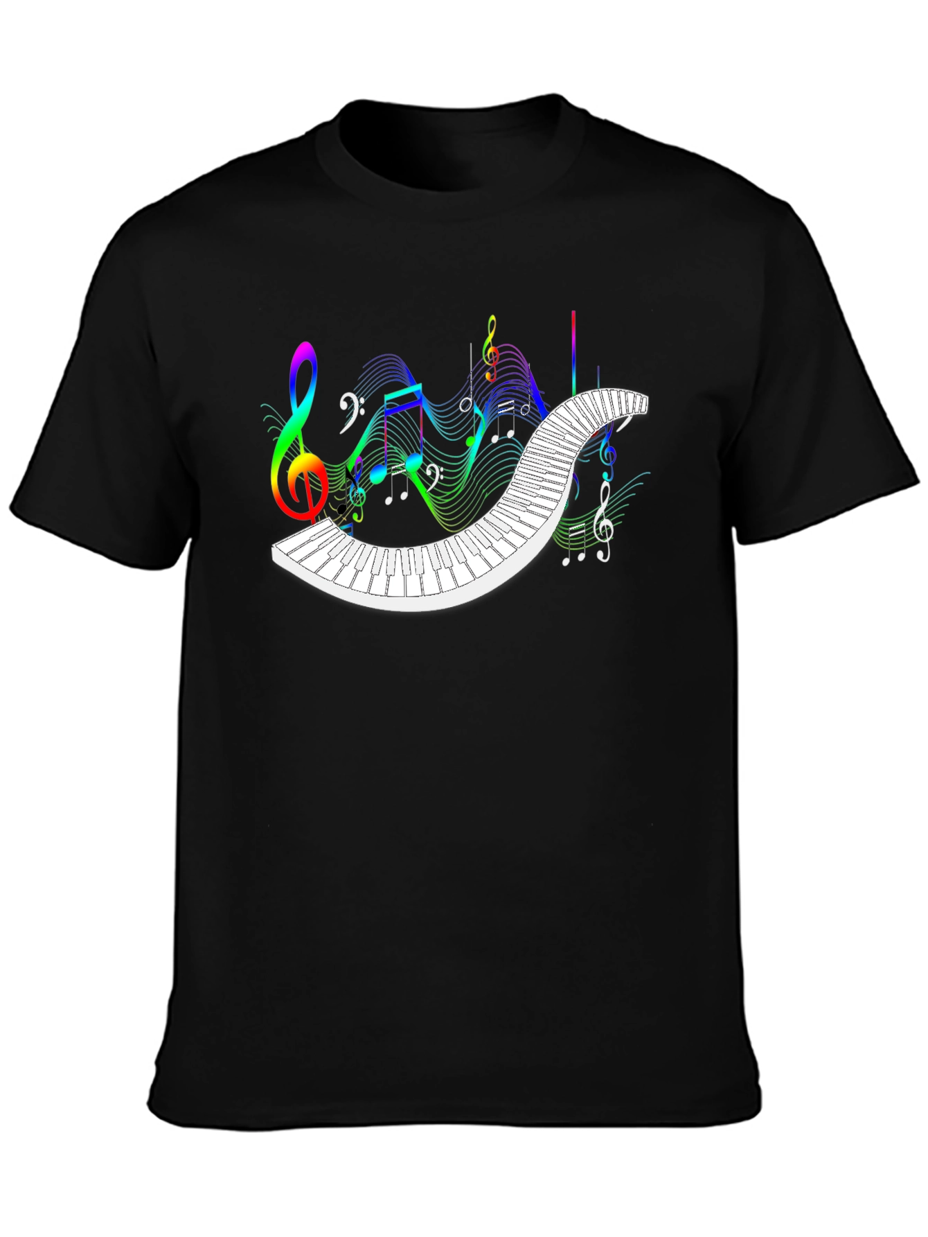 Musical Notes Piano Keys Graphic Tee