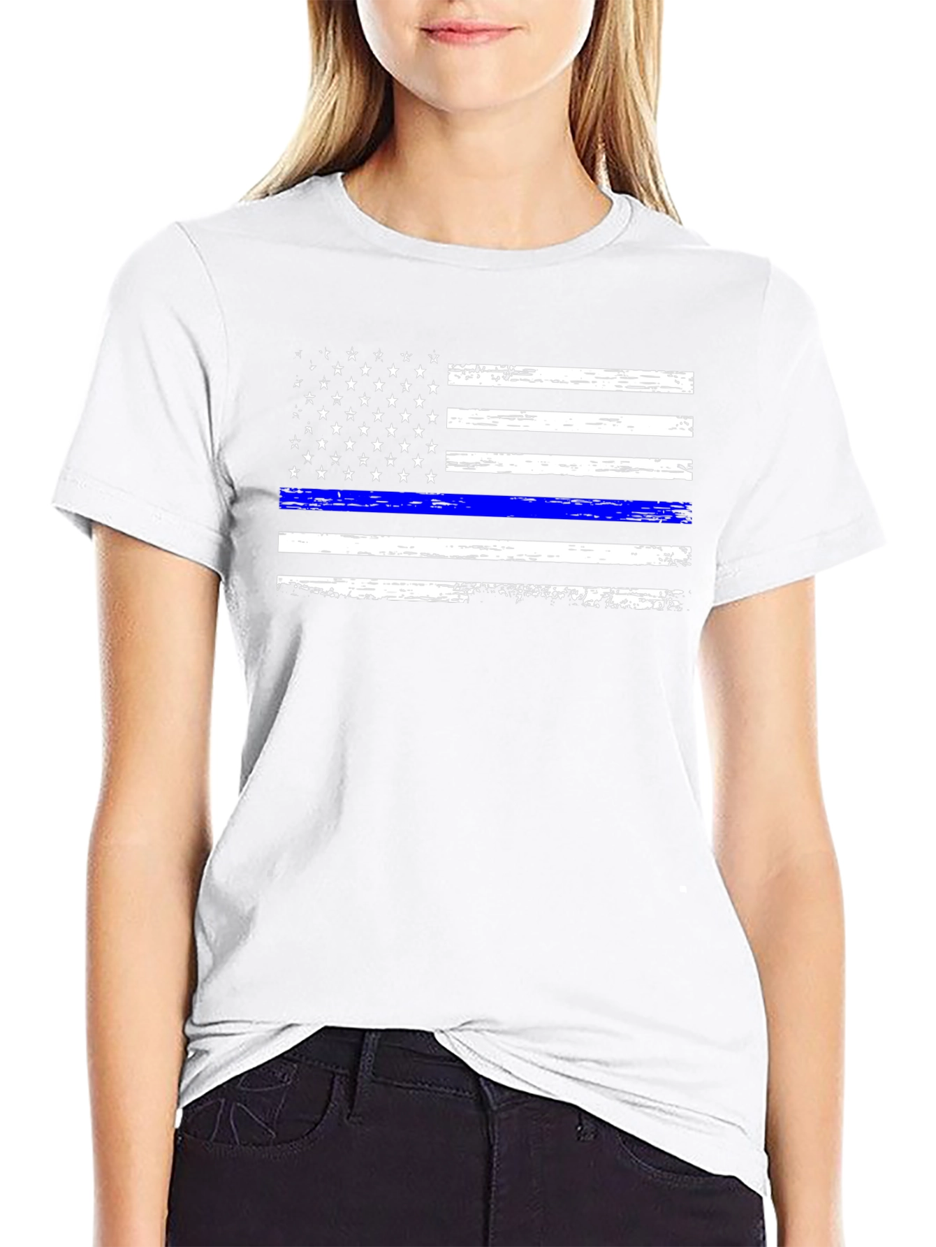 Thin Blue Line USA Flag T-Shirt