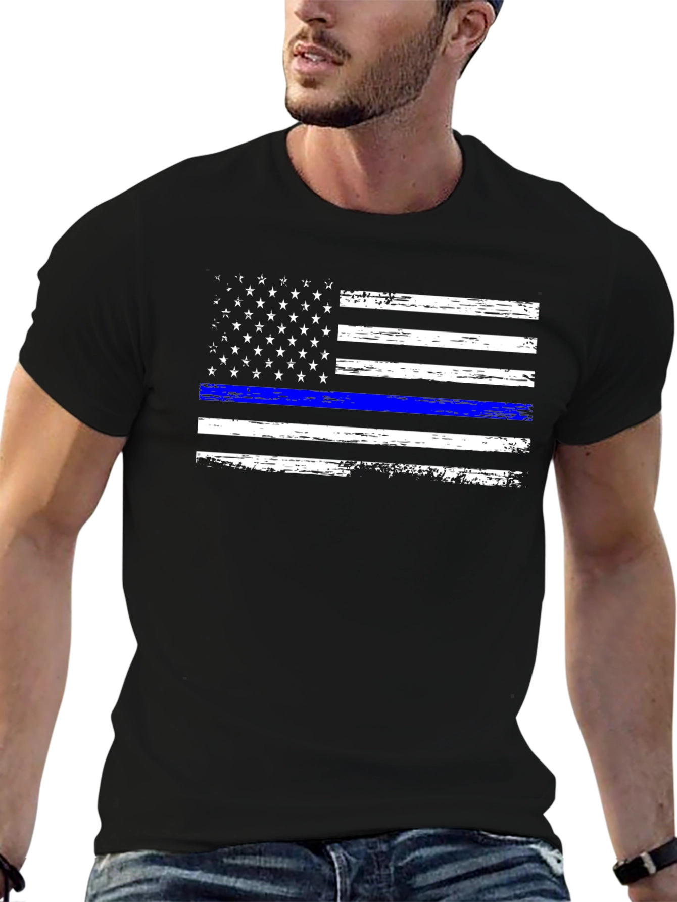 Thin Blue Line USA Flag T-Shirt